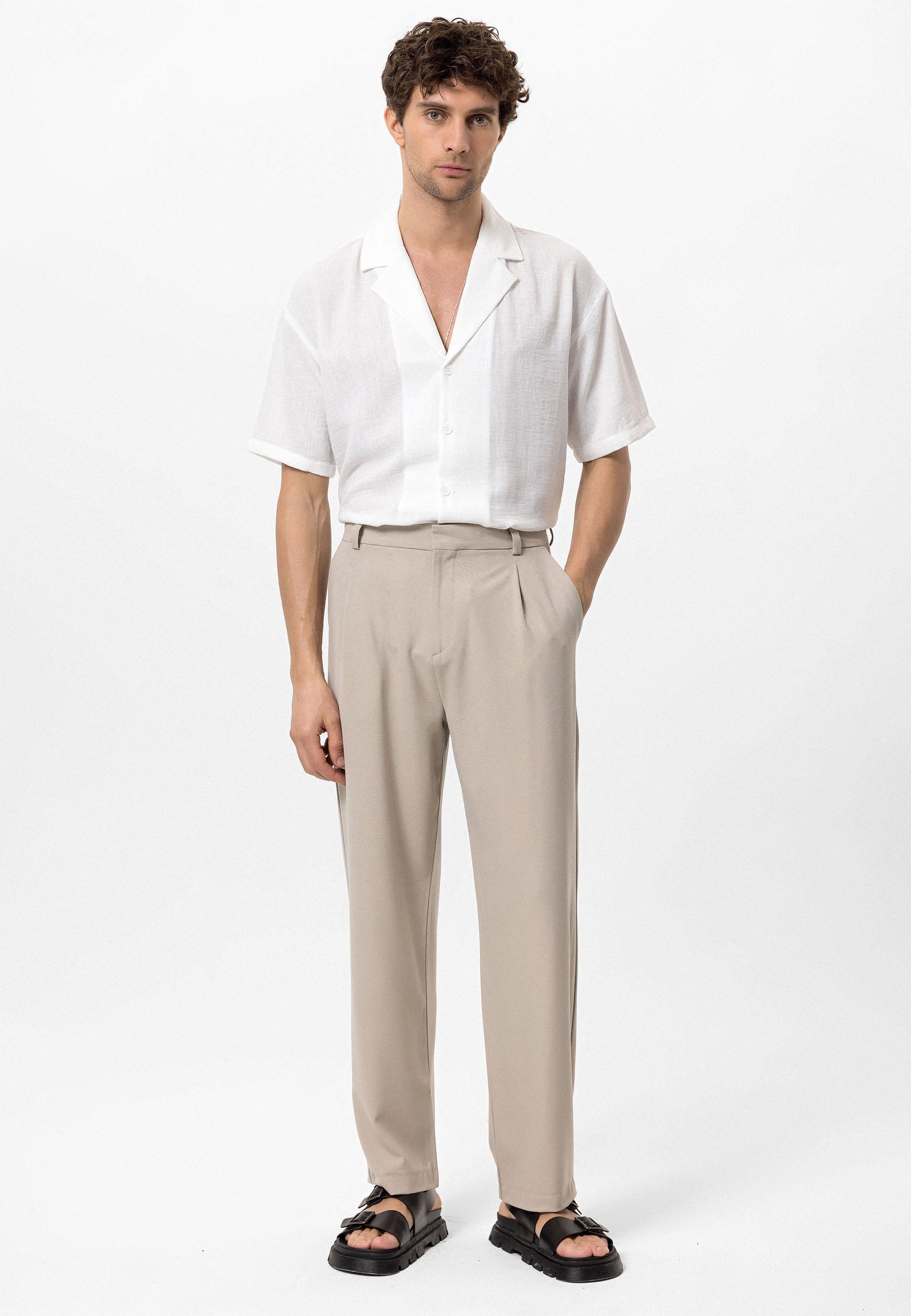 Antioch-Taş Yüksek Bel Baggy Erkek Pantolon-Kumaş Pantolon-1-Milagron.com