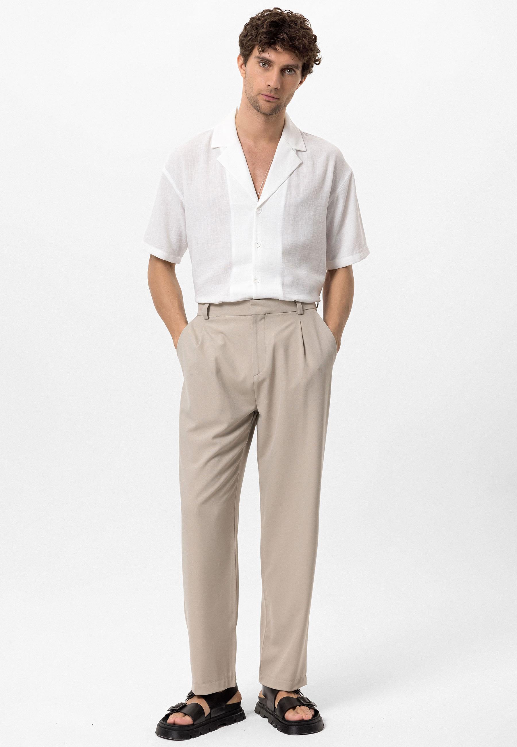 Antioch-Taş Yüksek Bel Baggy Erkek Pantolon-Kumaş Pantolon-4-Milagron.com