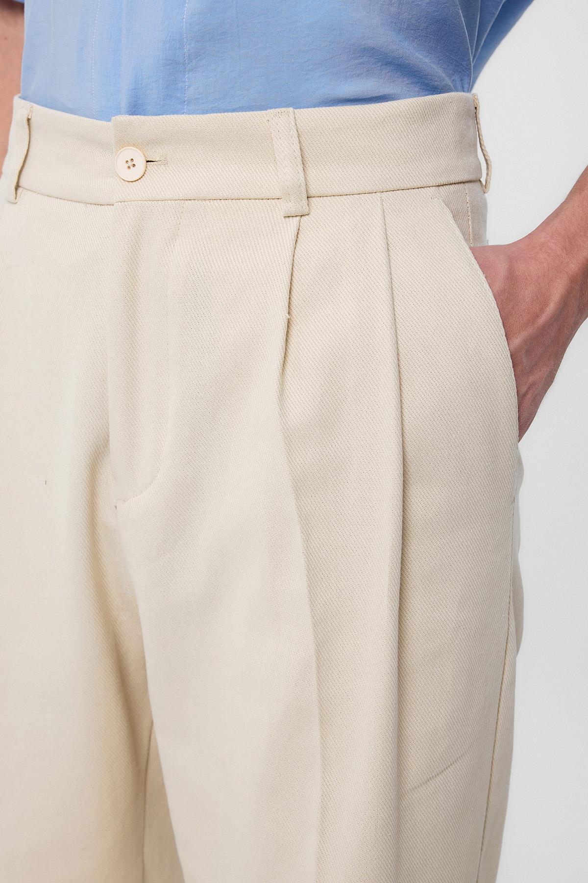 Antioch-Taş Yüksek Bel Pamuklu Erkek Pantolon-Kumaş Pantolon-3-Milagron.com