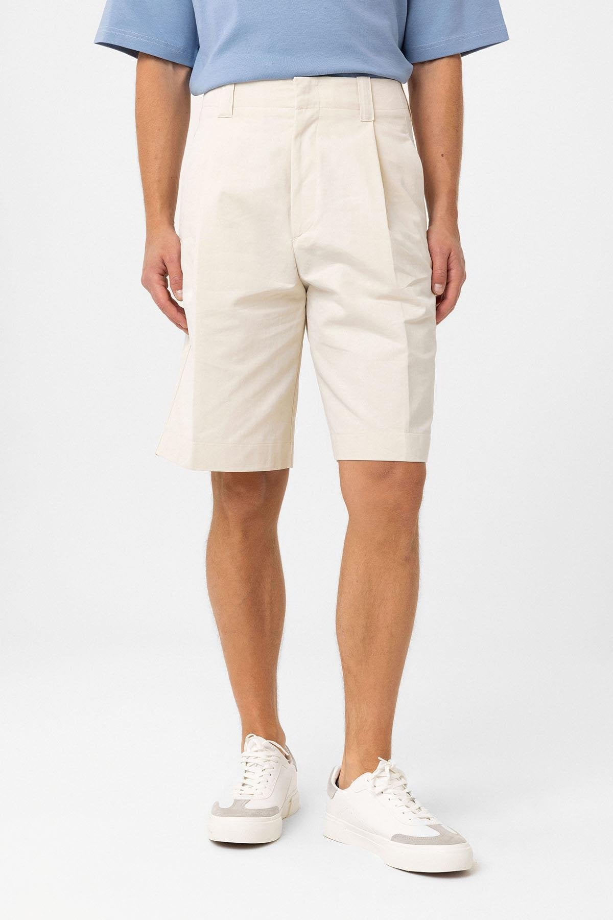 Antioch-Taş Yüksek Bel Pileli Relaxed Bermuda Erkek şort-Şort-1-Milagron.com