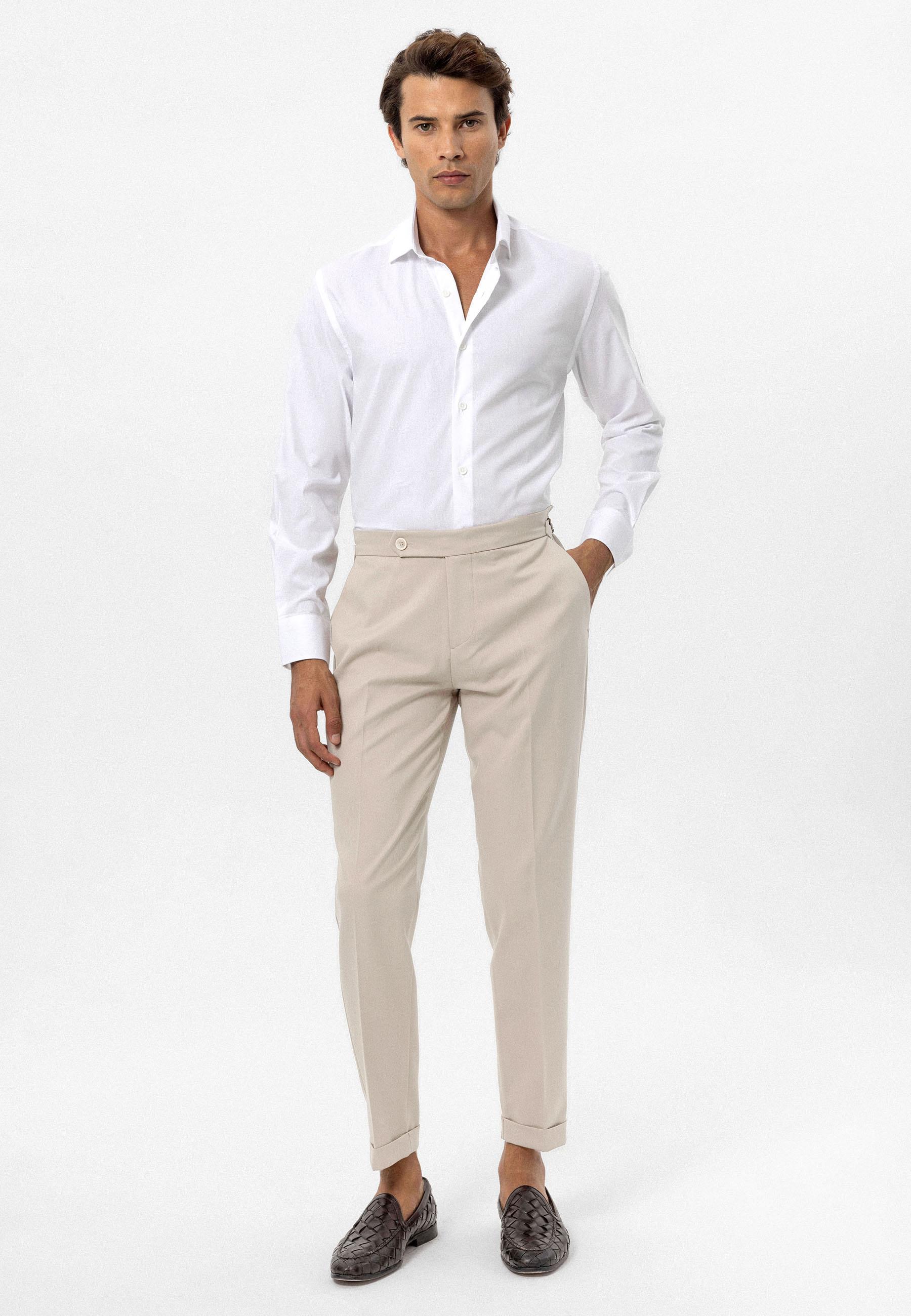 Antioch-Taş Yüksek Bel Regular Fit Erkek Pantolon-Kumaş Pantolon-2-Milagron.com