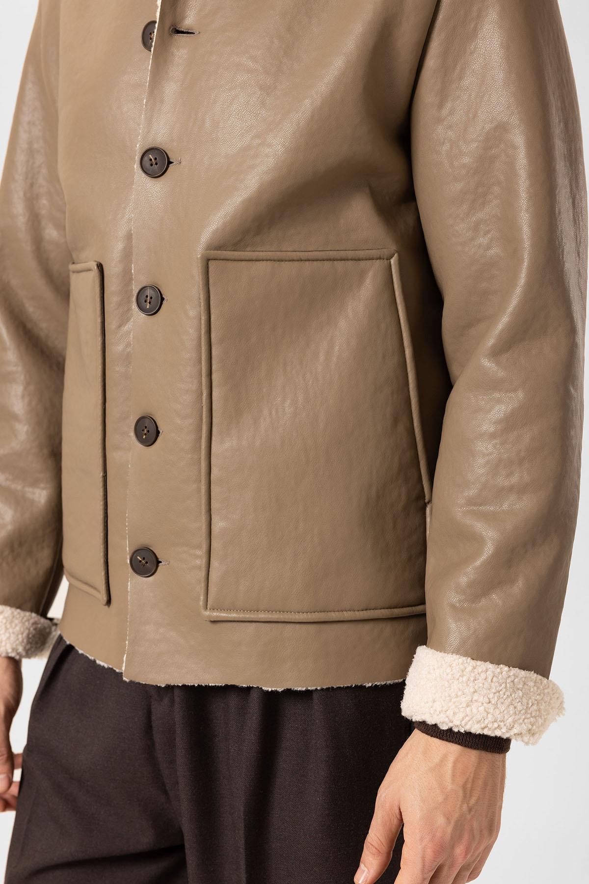 Antioch-Vizon Astar Detaylı Suni Deri Erkek Mont-Mont-6-Milagron.com