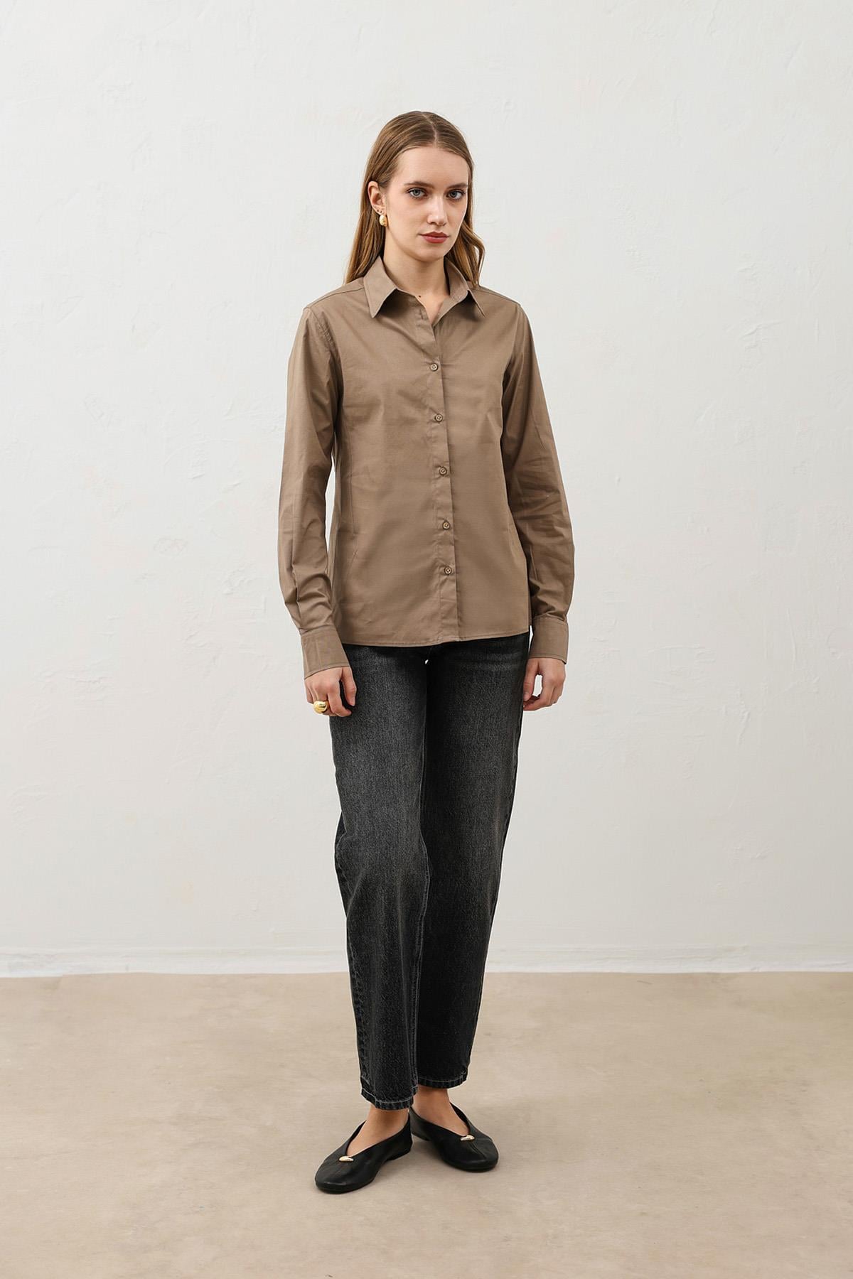 Antioch Vizon Basic Slim Fit Kadın Gömlek