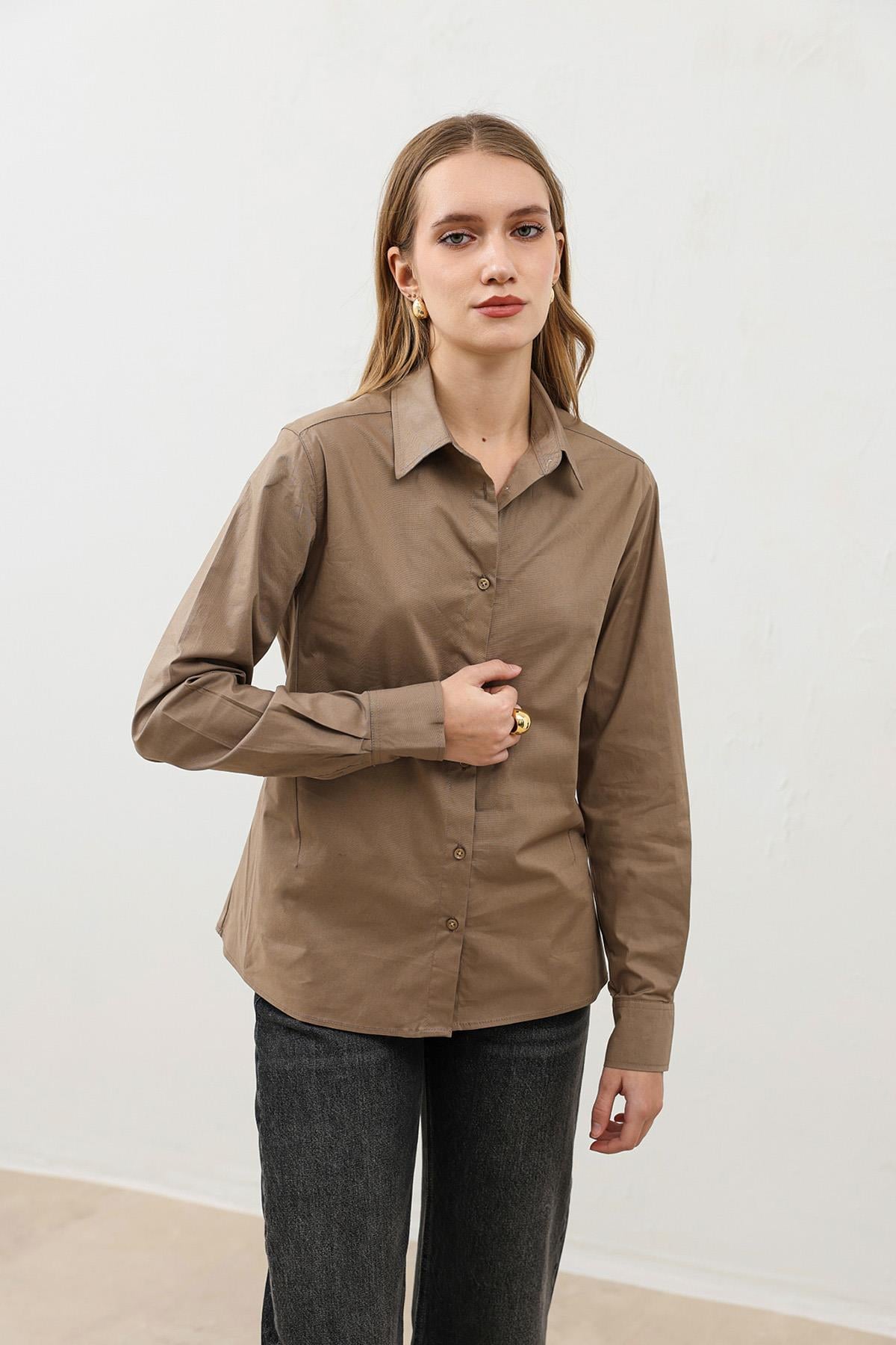 Antioch Vizon Basic Slim Fit Kadın Gömlek