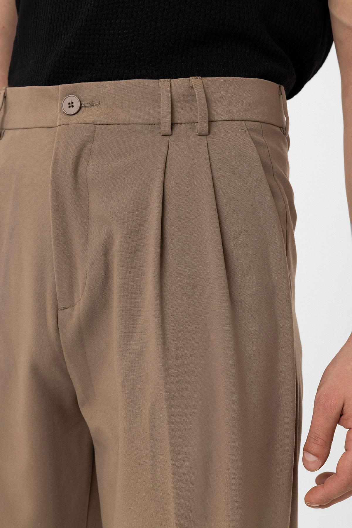 Antioch-Vizon Çift Pileli Baggy Fit Erkek Pantolon-Kumaş Pantolon-5-Milagron.com