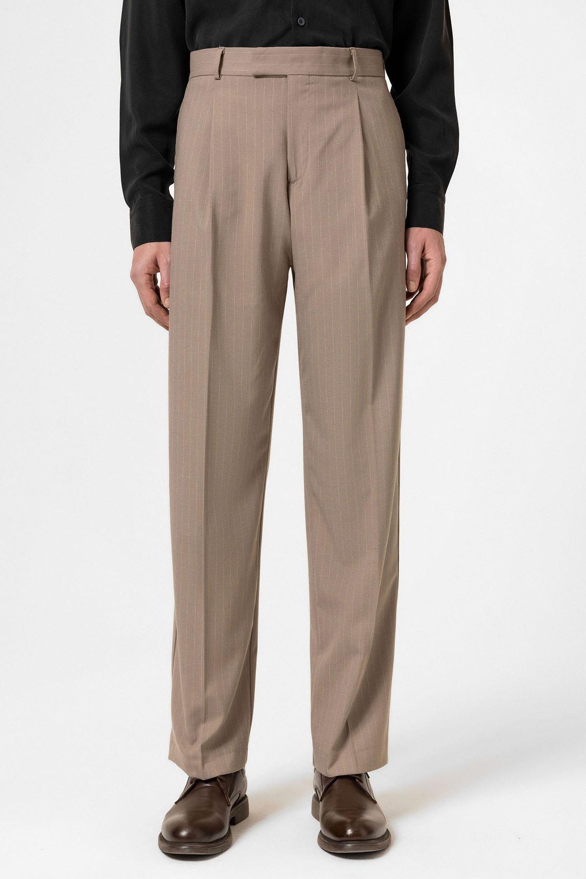 Antioch-Vizon Çizgili Relaxed Fit Erkek Pantolon-Kumaş Pantolon-1-Milagron.com