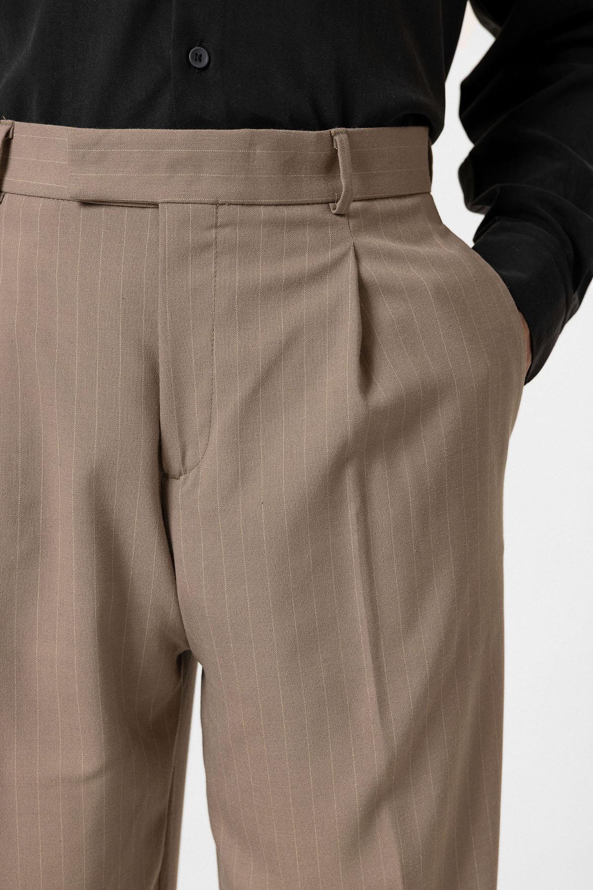 Antioch-Vizon Çizgili Relaxed Fit Erkek Pantolon-Kumaş Pantolon-4-Milagron.com