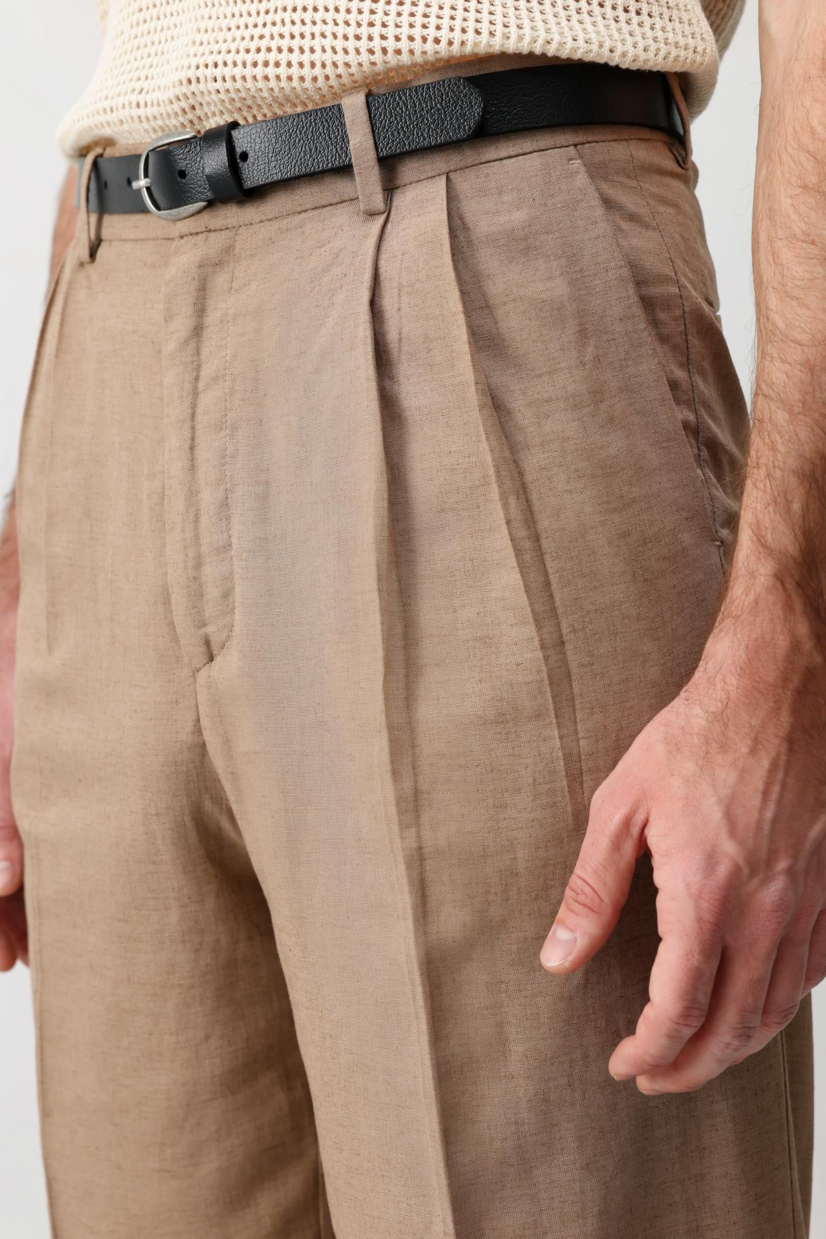 Antioch Vizon Keten Karışımlı Erkek Baggy Pantolon
