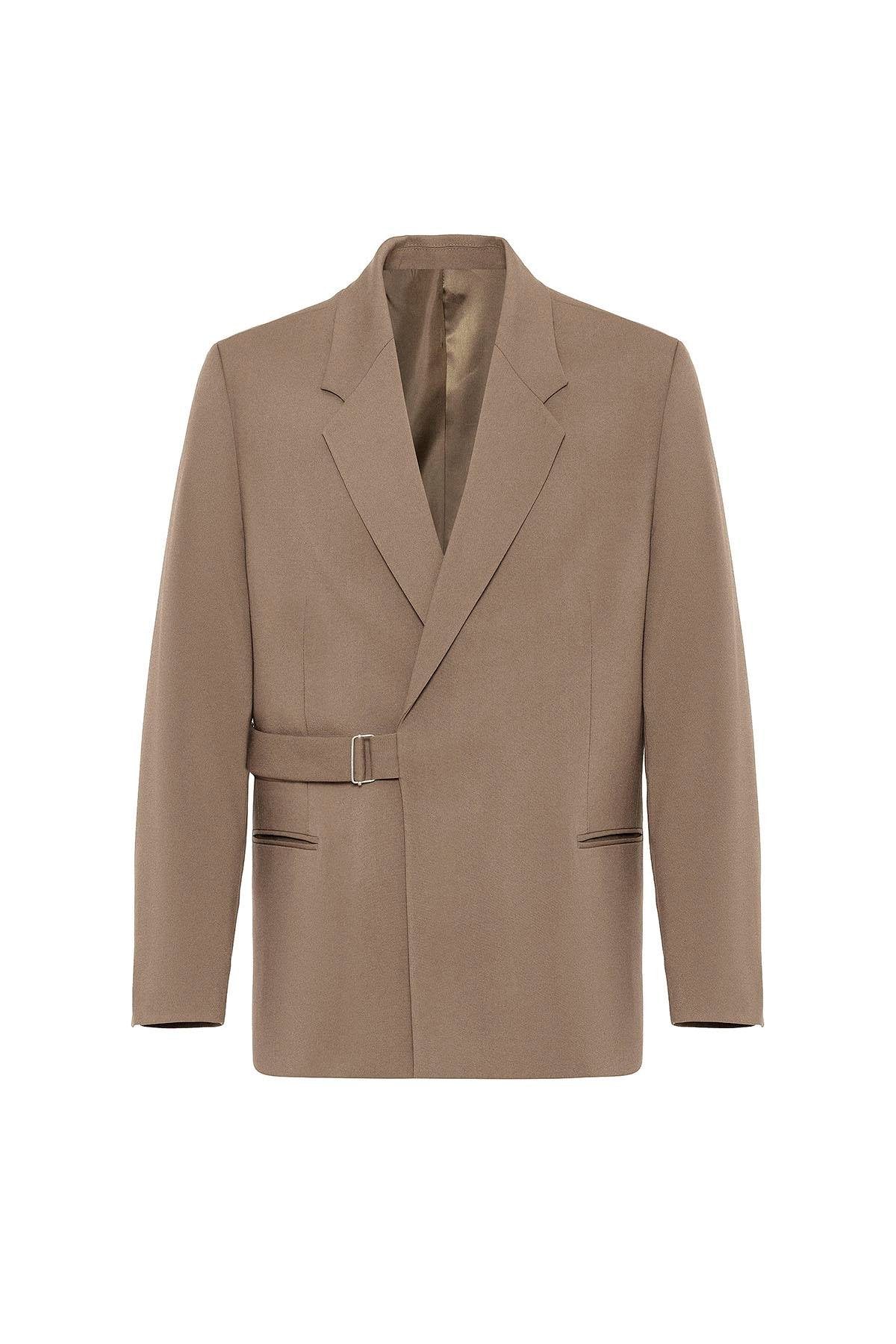 Antioch-Vizon Kuşaklı Relax Fit Erkek Blazer Ceket-Blazer Ceket-6-Milagron.com