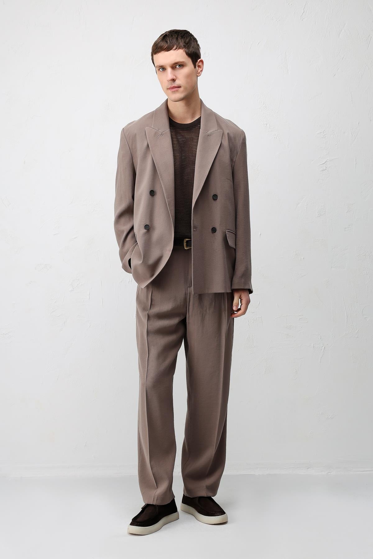 Antioch Vizon Modal Karışımlı Relaxed Fit Erkek Blazer Ceket