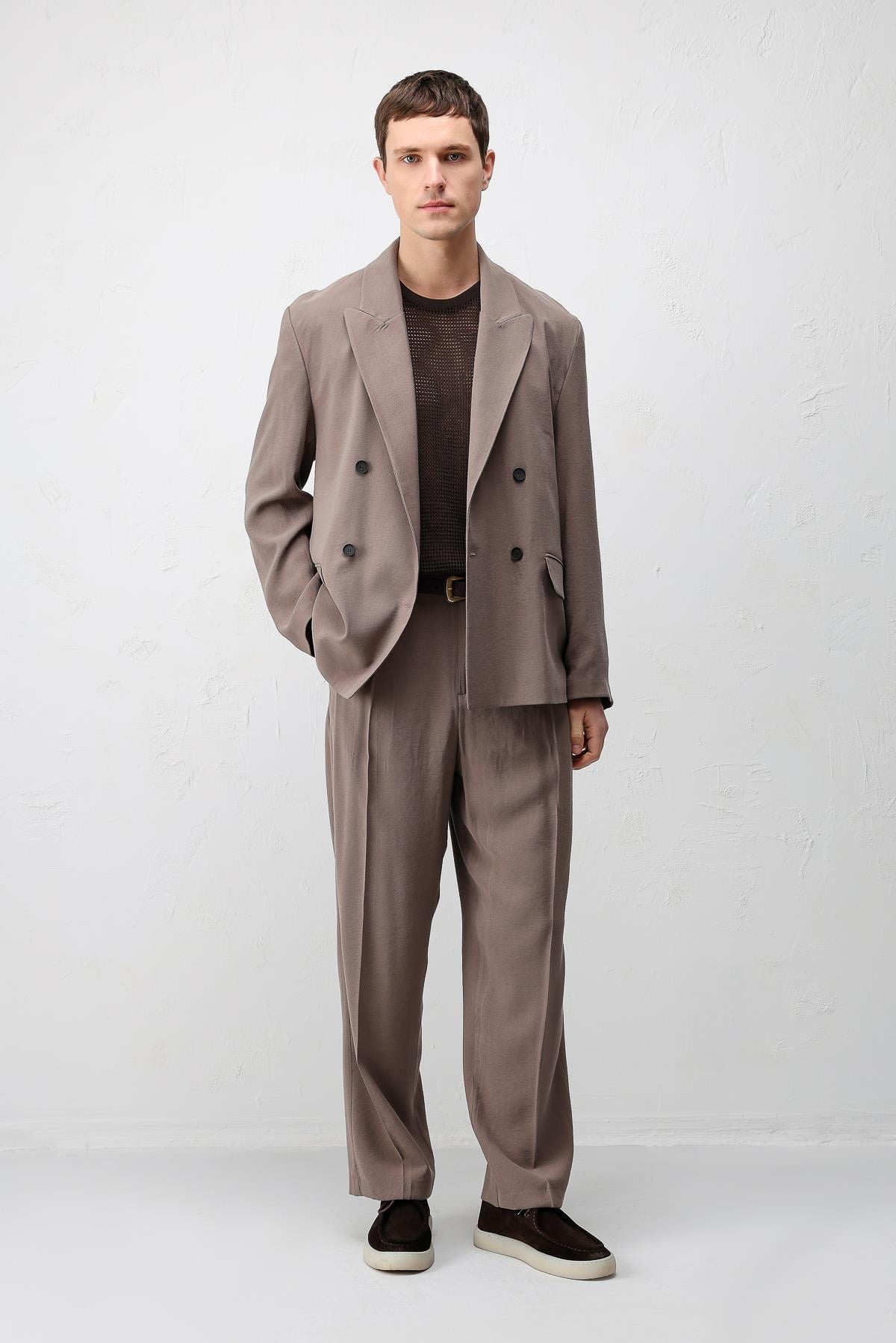 Antioch Vizon Modal Karışımlı Relaxed Fit Erkek Blazer Ceket