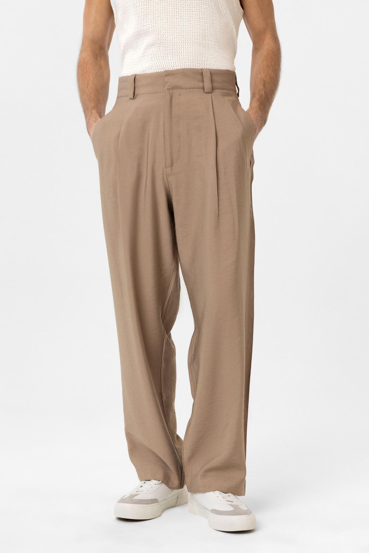 Antioch-Vizon Pileli Baggy Fit Erkek Pantolon-Kumaş Pantolon-1-Milagron.com