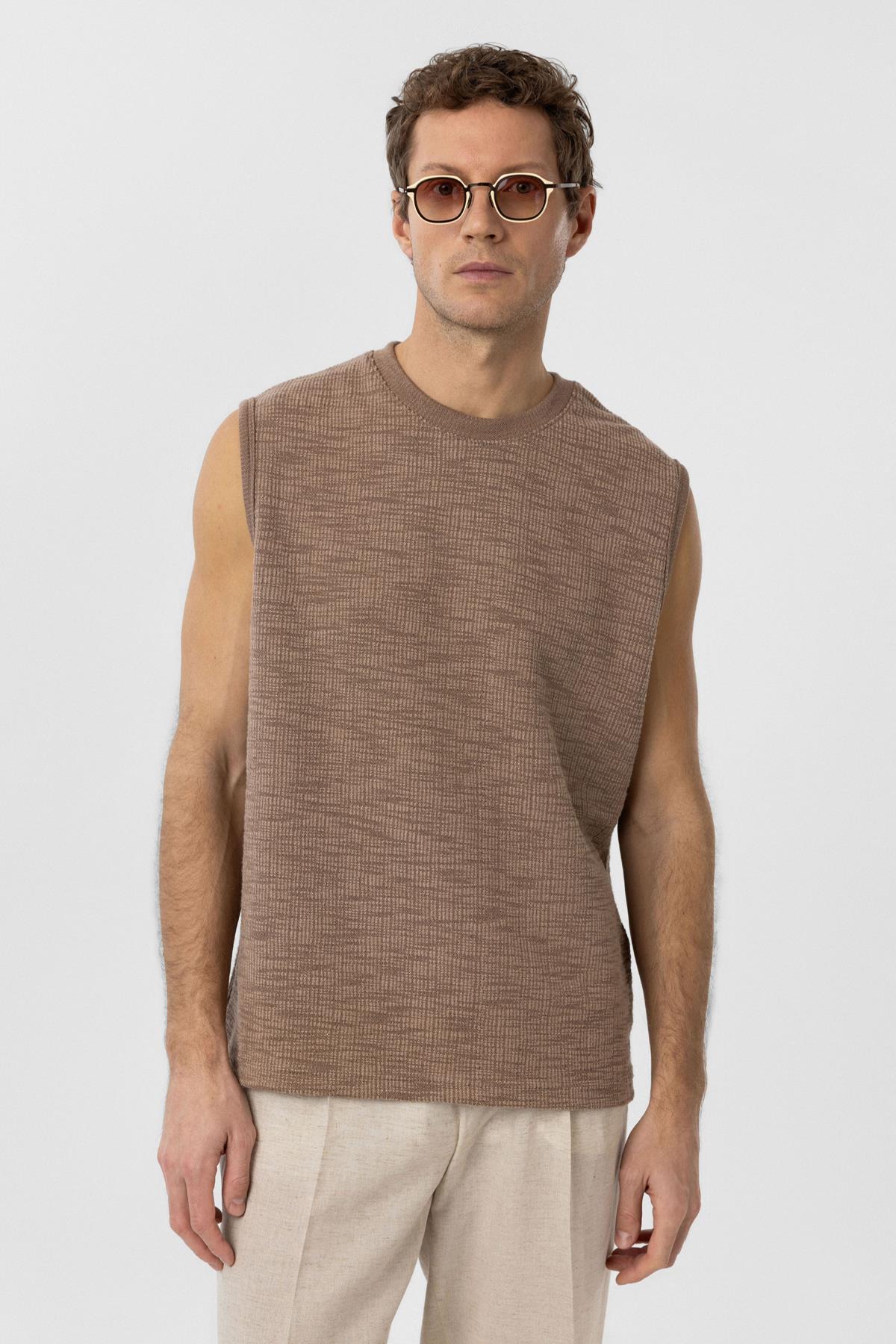 Antioch-Vizon Regular Fit Dokulu Erkek Kolsuz T Shirt-T-Shirts-1-Milagron.com