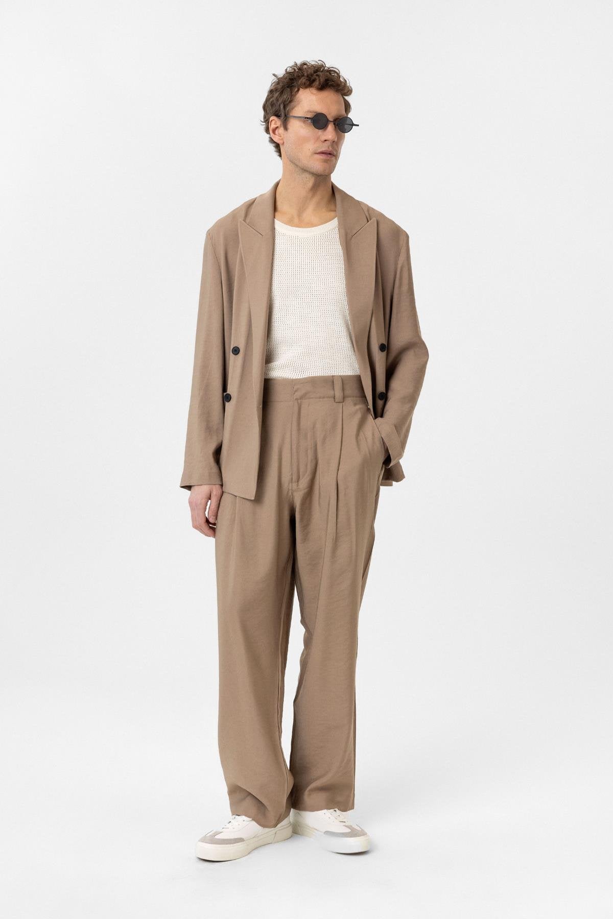 Antioch-Vizon Relax Fit Diagonel İnce Erkek Blazer Ceket-Blazer Ceket-3-Milagron.com