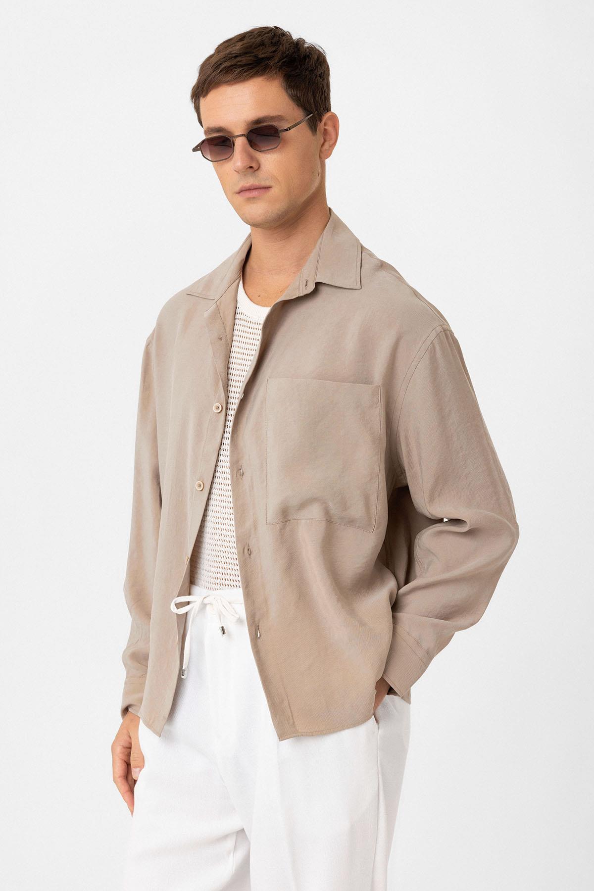 Antioch-Vizon Relax Fit Modal Kumaş Erkek Gömlek-Gömlek-3-Milagron.com