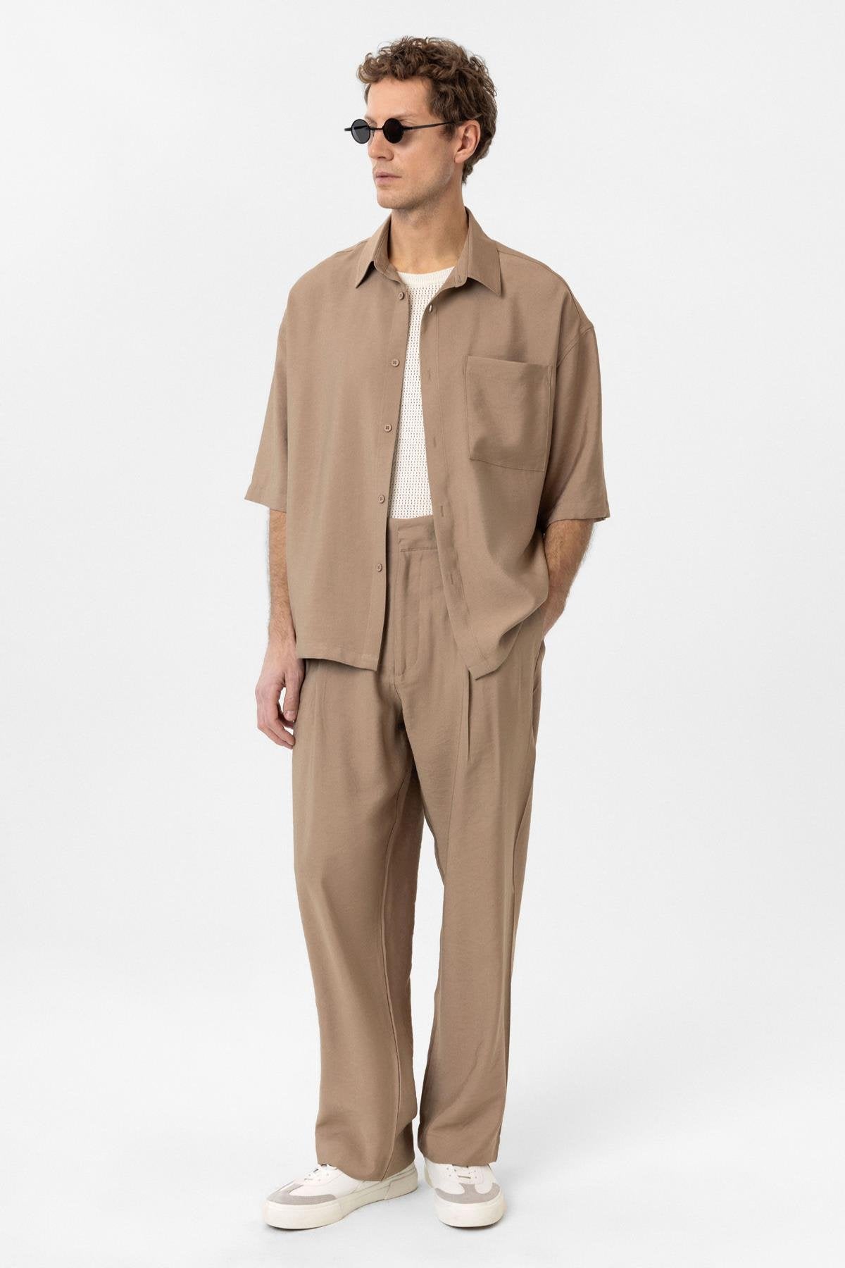 Antioch-Vizon Relaxed Kısa Kollu Erkek Gömlek-Gömlek-3-Milagron.com