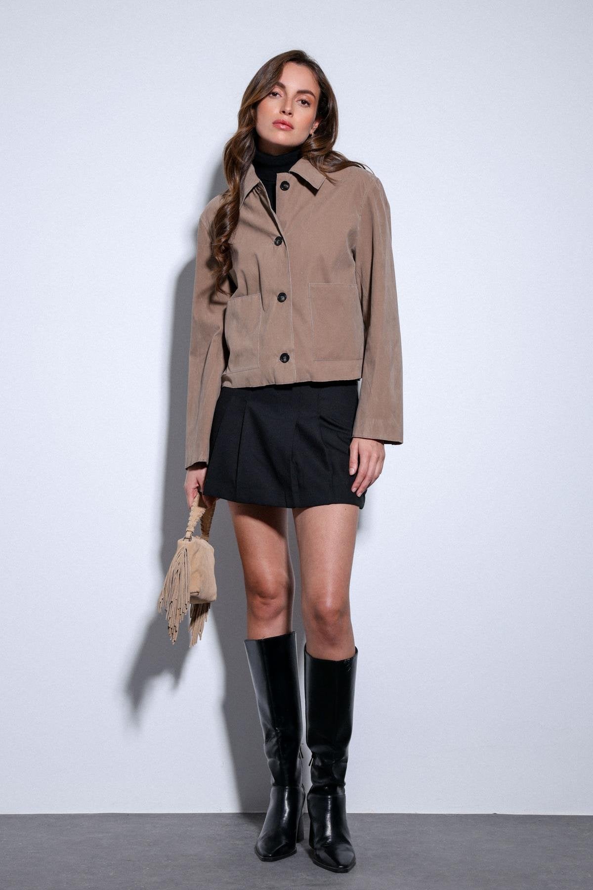 Antioch-Antioch Vizon Torba Cepli Süet Kadın Ceket-Ceket-4-Milagron.com