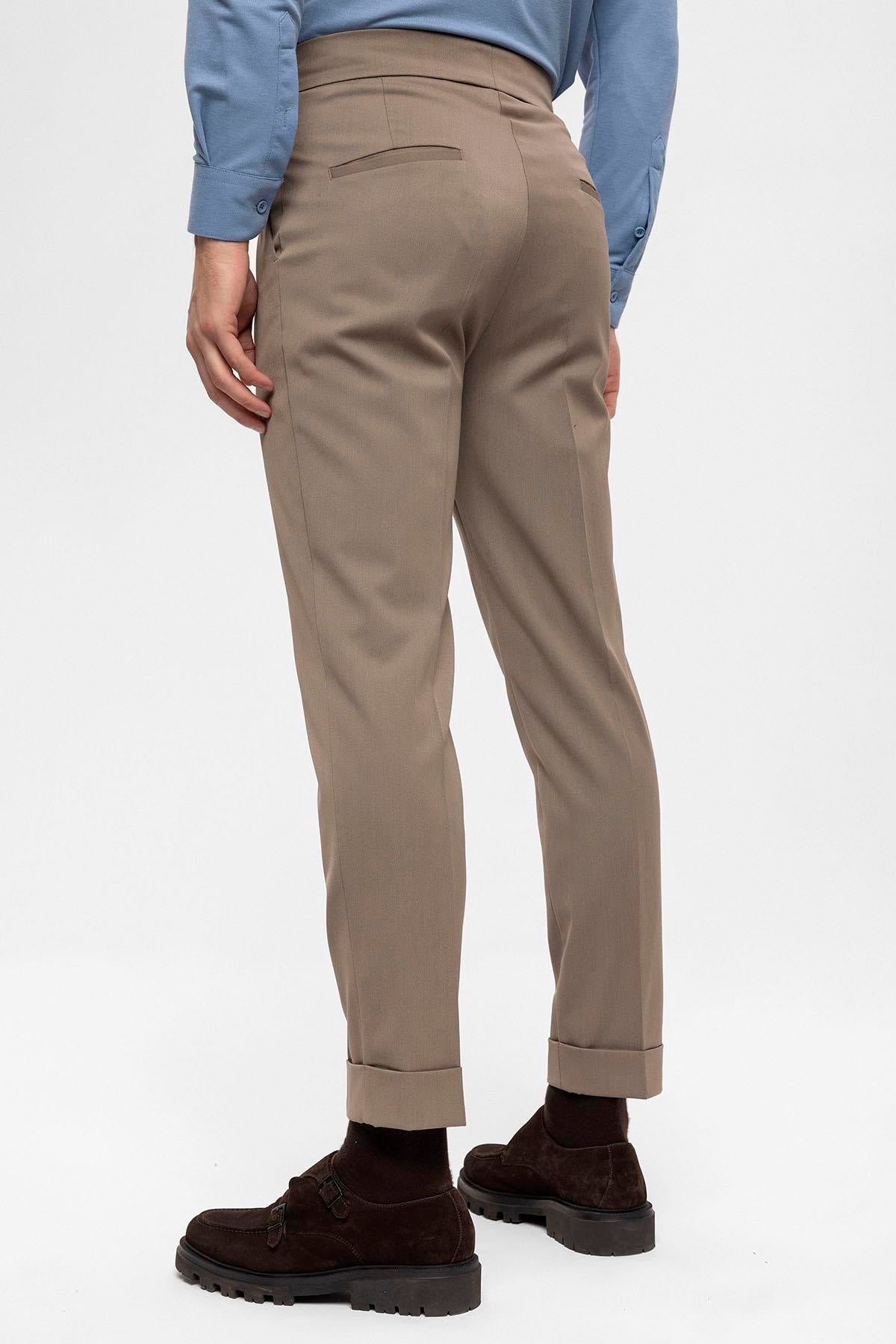 Antioch-Vizon Yüksek Bel Toka Detaylı Erkek Pantolon-Kumaş Pantolon-8-Milagron.com