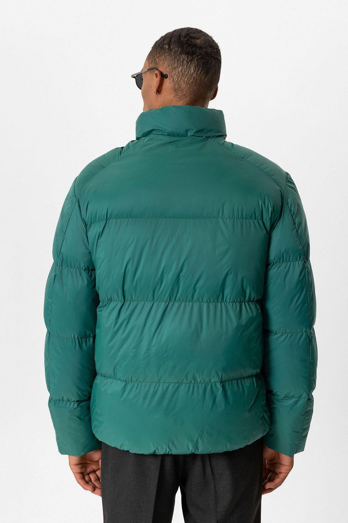 Antioch-Yeşil Dik Yaka Kauçuk Şişme Mont-Mont-6-Milagron.com