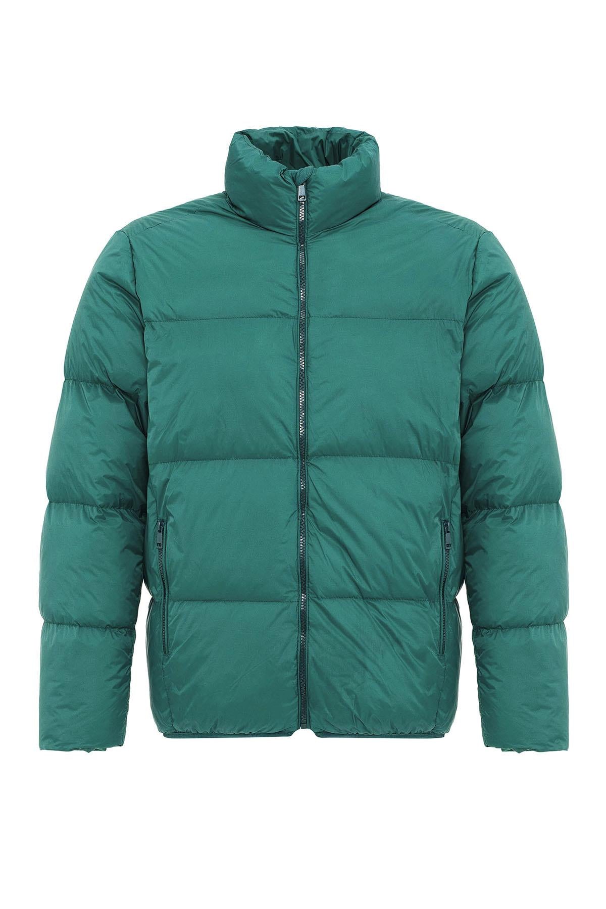 Antioch-Yeşil Dik Yaka Kauçuk Şişme Mont-Mont-7-Milagron.com