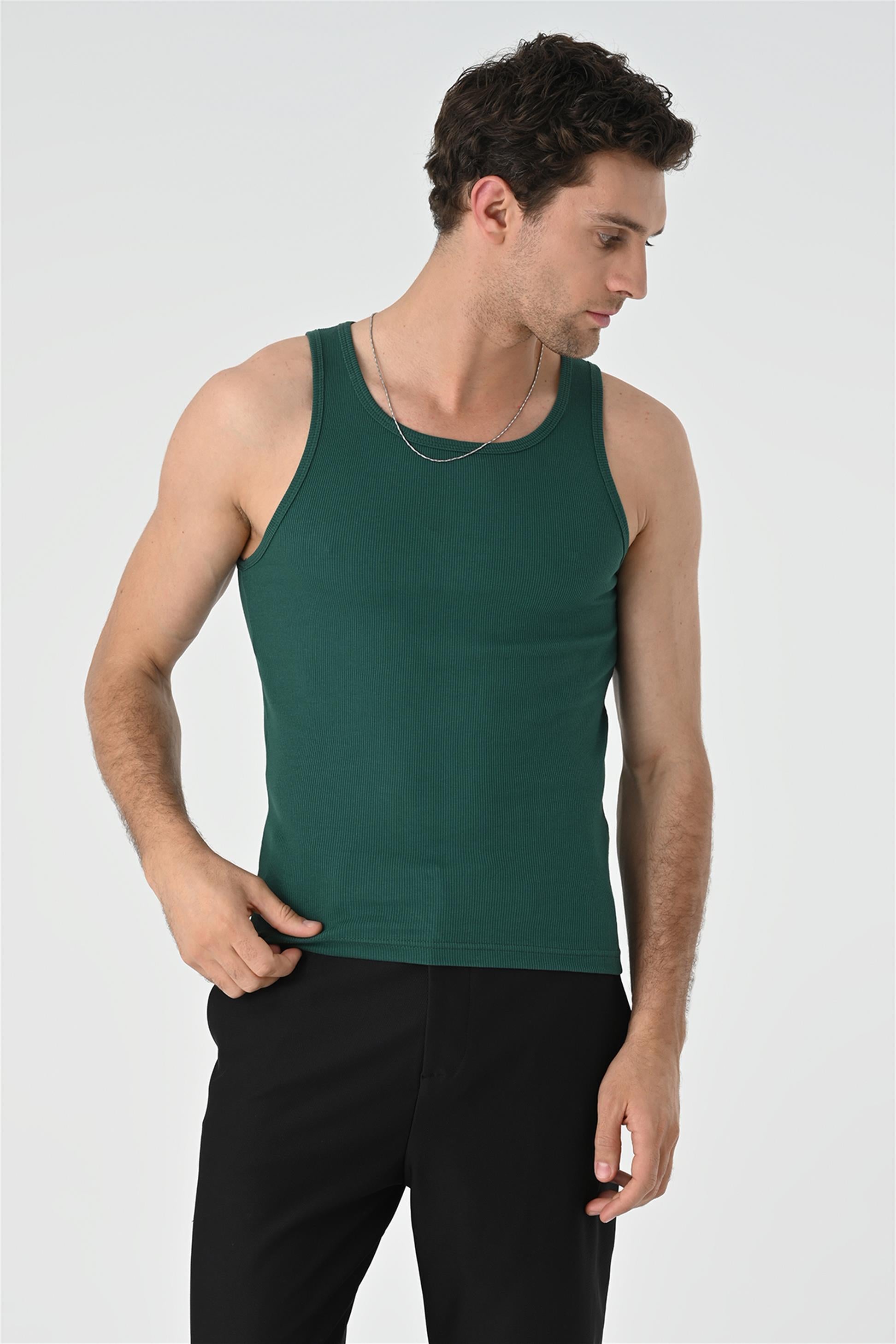 Antioch-Yeşil Slim Fit Erkek Atlet-Atlet-3-Milagron.com