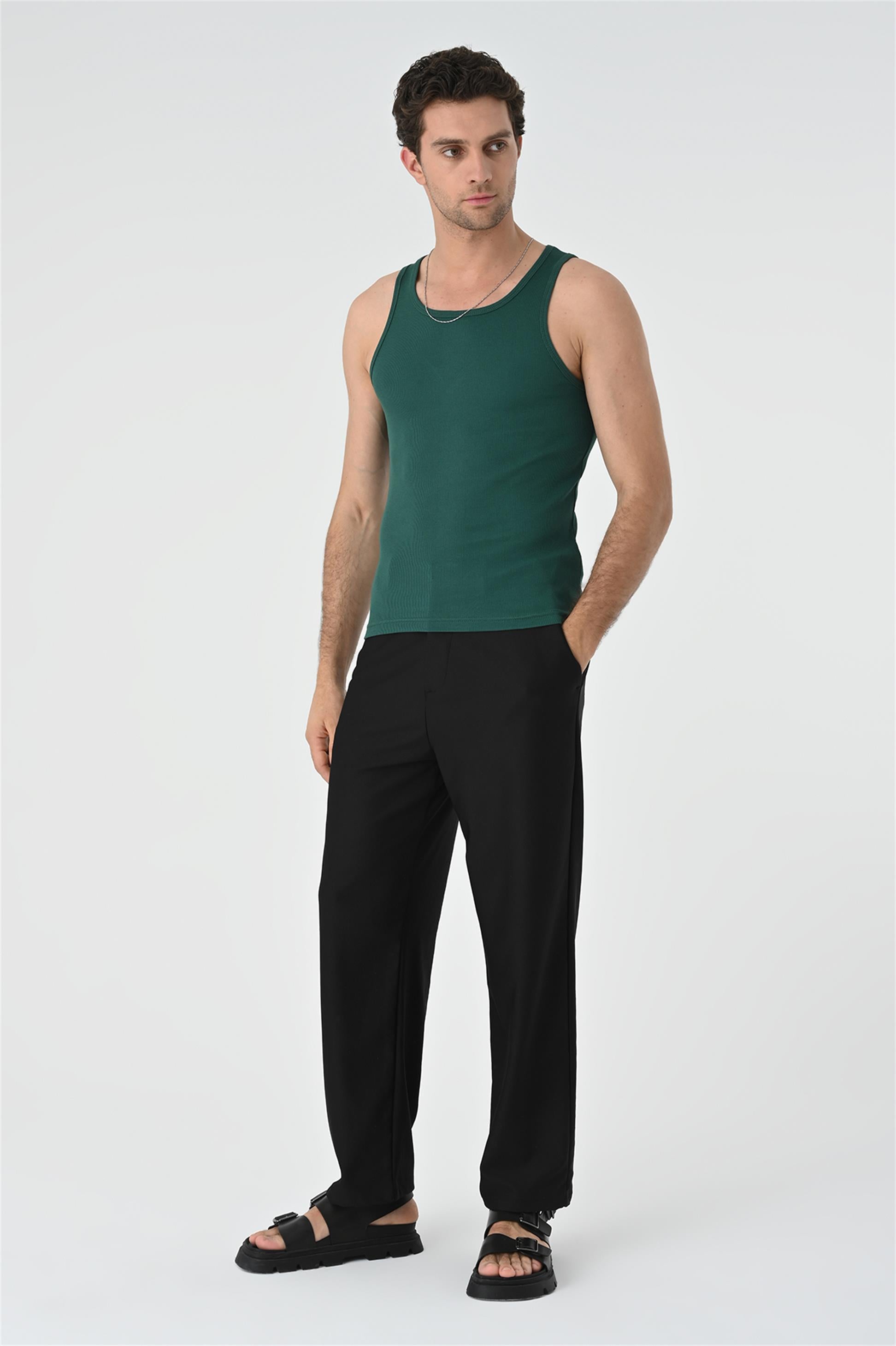 Antioch-Yeşil Slim Fit Erkek Atlet-Atlet-4-Milagron.com