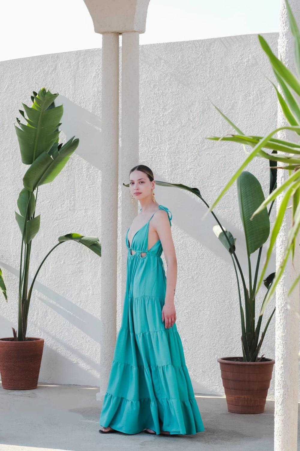 Antoa-Lilith Bağlamalı Maxi Elbise-Elbise-4-Milagron.com