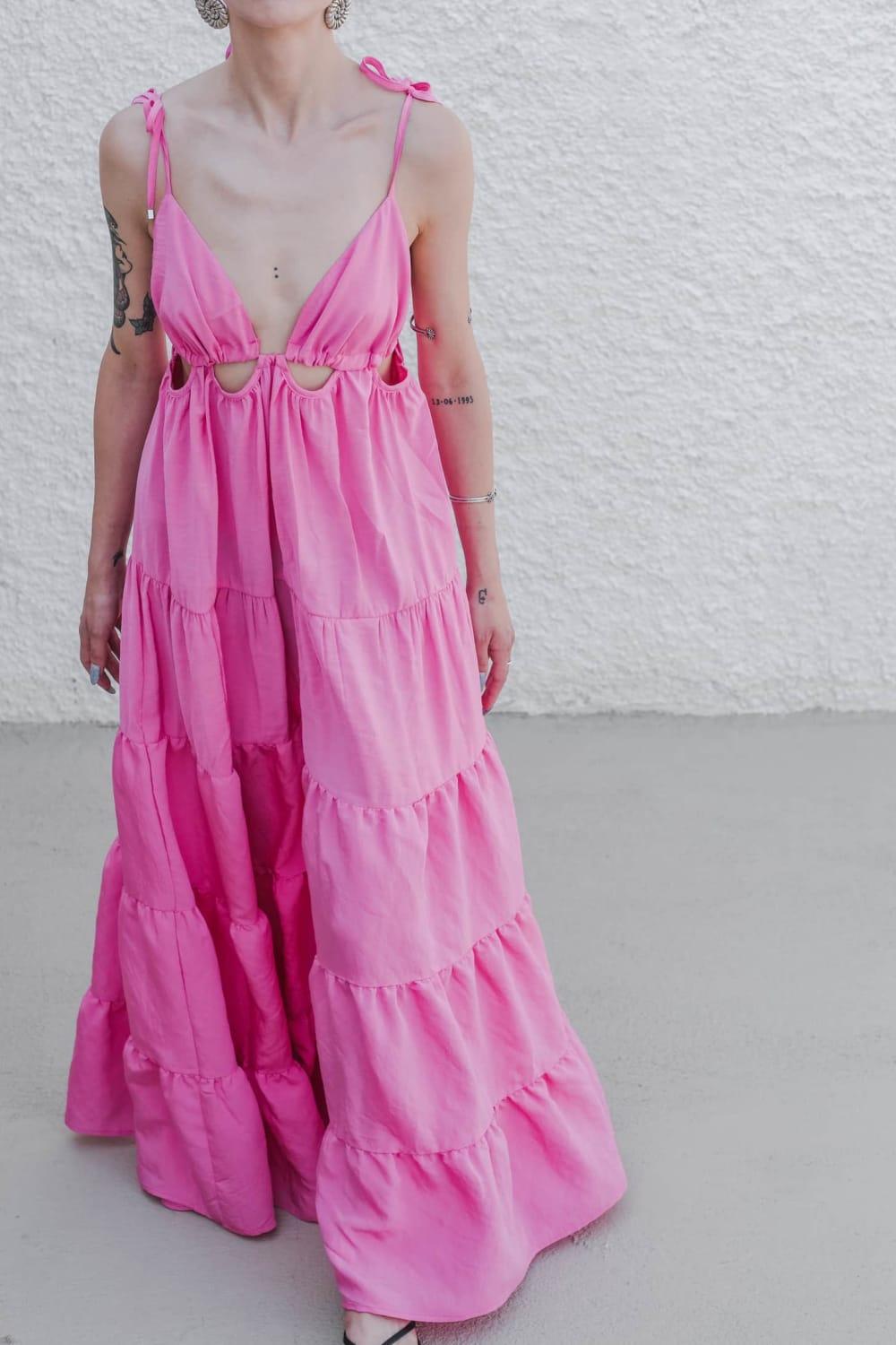 Antoa-Lilith Bağlamalı Maxi Elbise-Elbise-4-Milagron.com