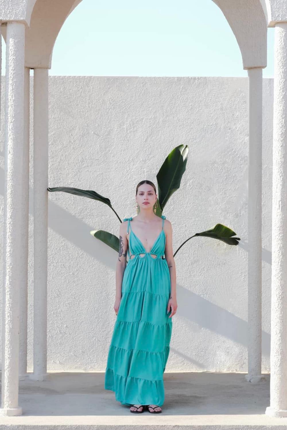 Antoa-Lilith Bağlamalı Maxi Elbise-Elbise-5-Milagron.com