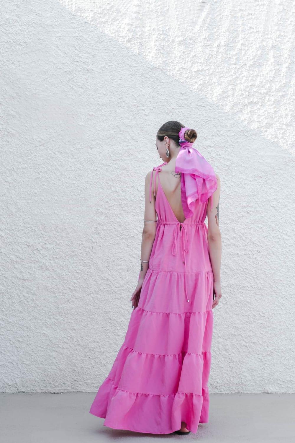 Antoa-Lilith Bağlamalı Maxi Elbise-Elbise-6-Milagron.com