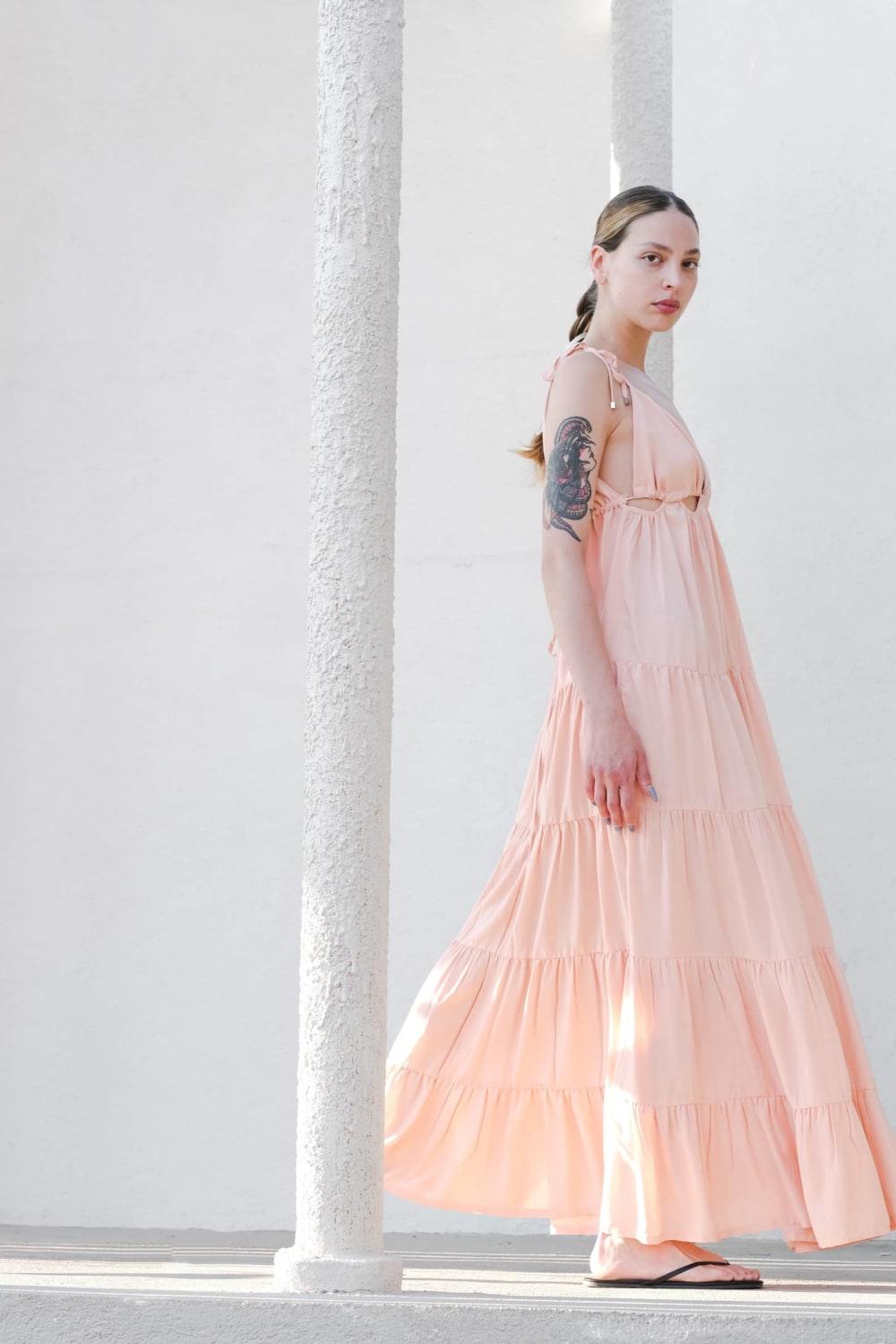 Antoa-Lilith Bağlamalı Maxi Elbise-Elbise-7-Milagron.com