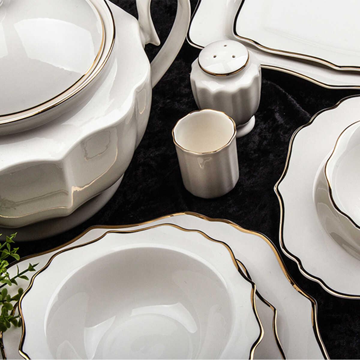 Aryıldız 60 Parça Gold Porselen Yemek Takımı 34000