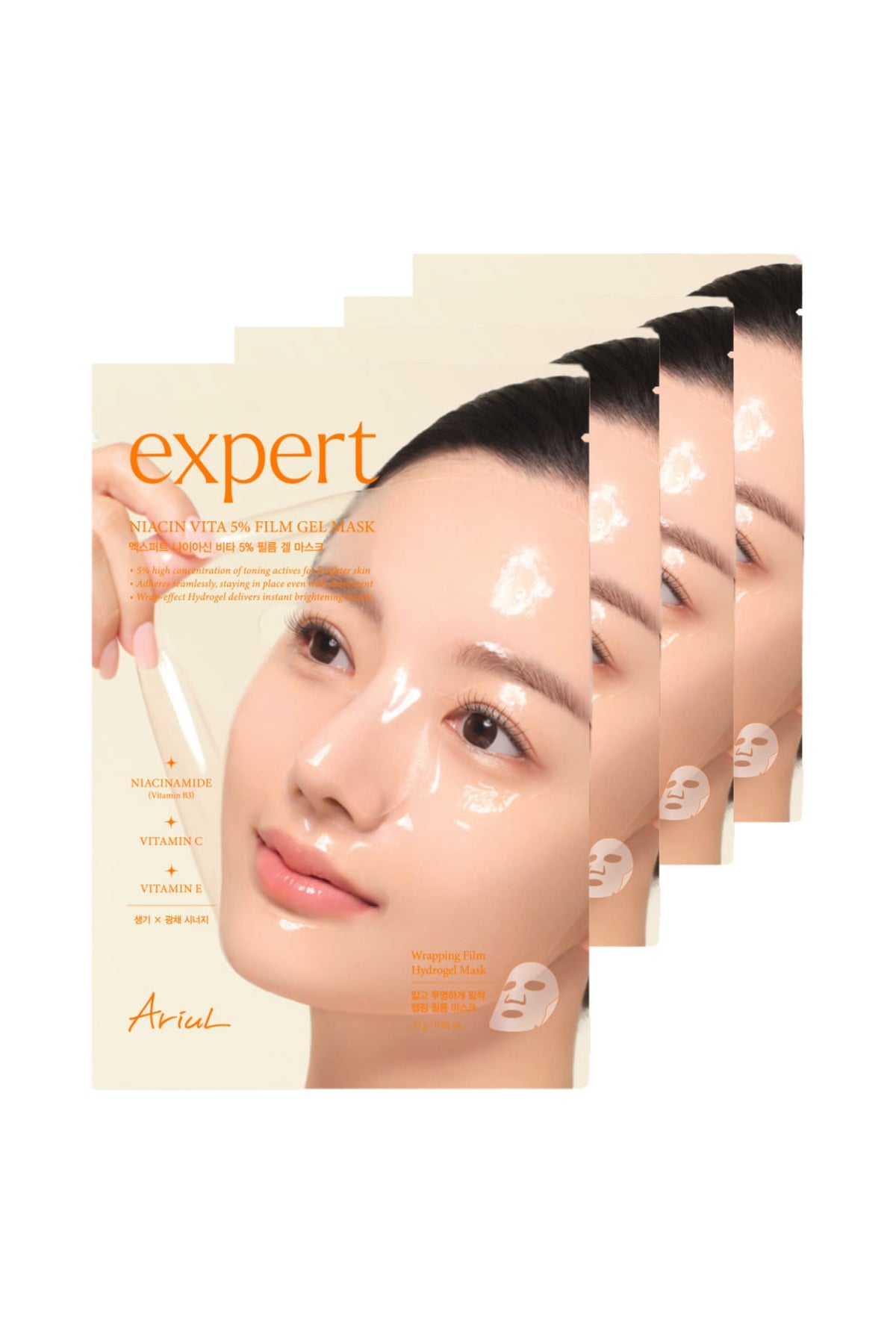 Ariul Expert Niacin Vita 5% Film Gel Mask 4 Adet - %5 Niasinamid Jel Formda Aydınlatıcı Kağıt Maske