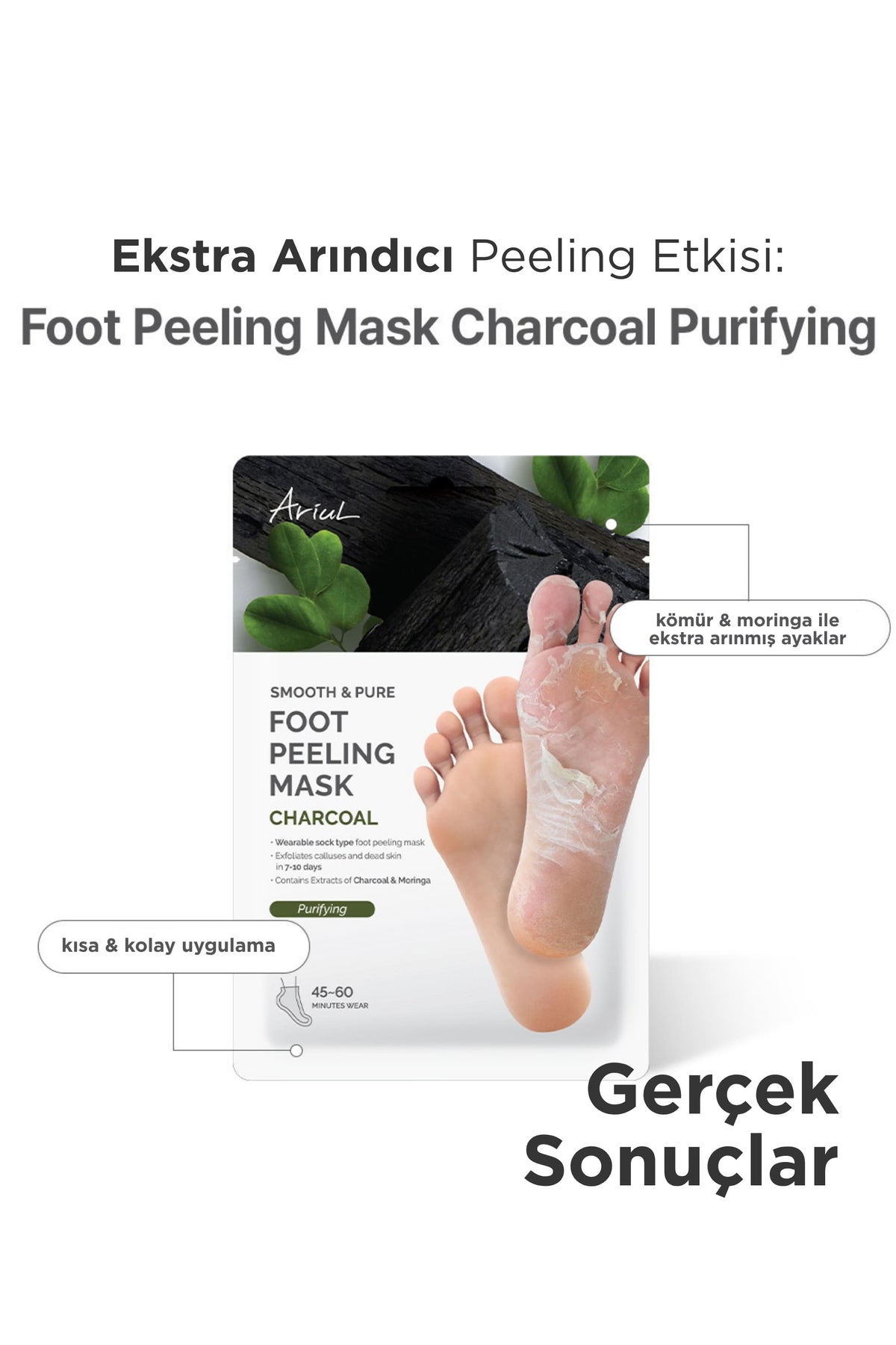 Ariul Smooth & Pure Foot Peeling Mask Purifying 2 Çift (4 Adet) - Çorap Tipi Derinlemesine Arındırıcı Ayak Peeling Maskesi