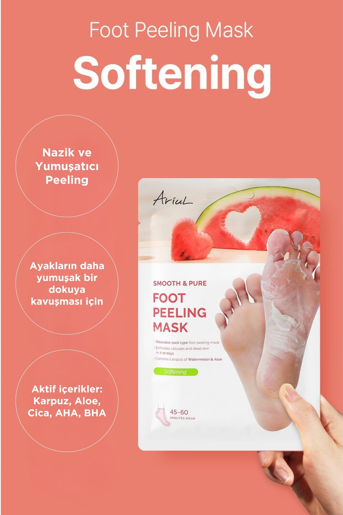 Ariul-Çorap Tipi Ayak Peeling Maskesi 2 Çift-Peeling-2-Milagron.com