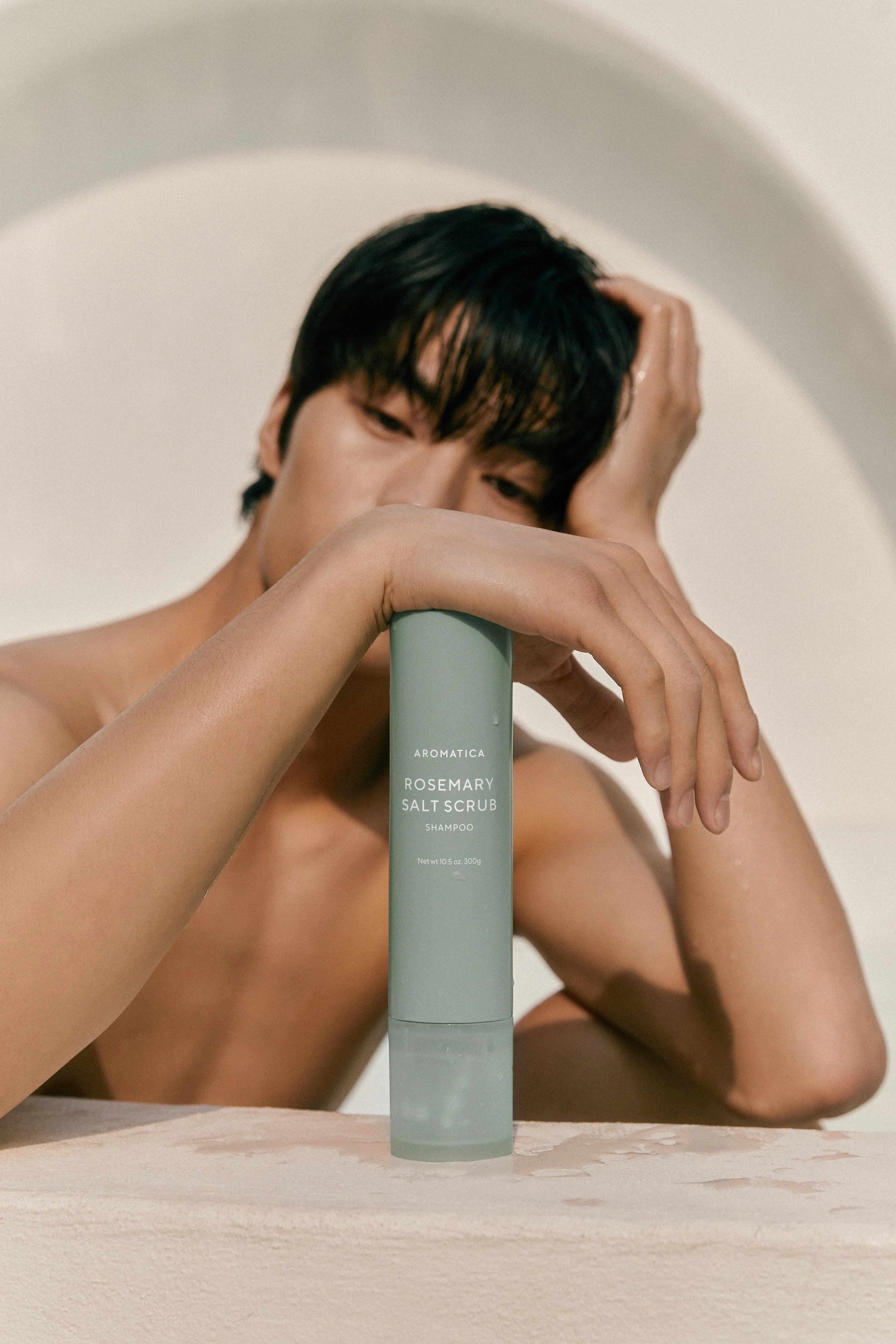 Aromatica-Rosemary Salt Scrub Shampoo 300g Biberiye & Göl Tuzu Vegan Scrub Şampuan-Şampuan-4-Milagron.com