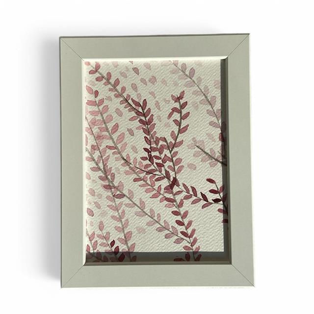 Art Projects-Pink Leaves Suluboya El Yapımı Çerçeveli Resim-Resim-1-Milagron.com