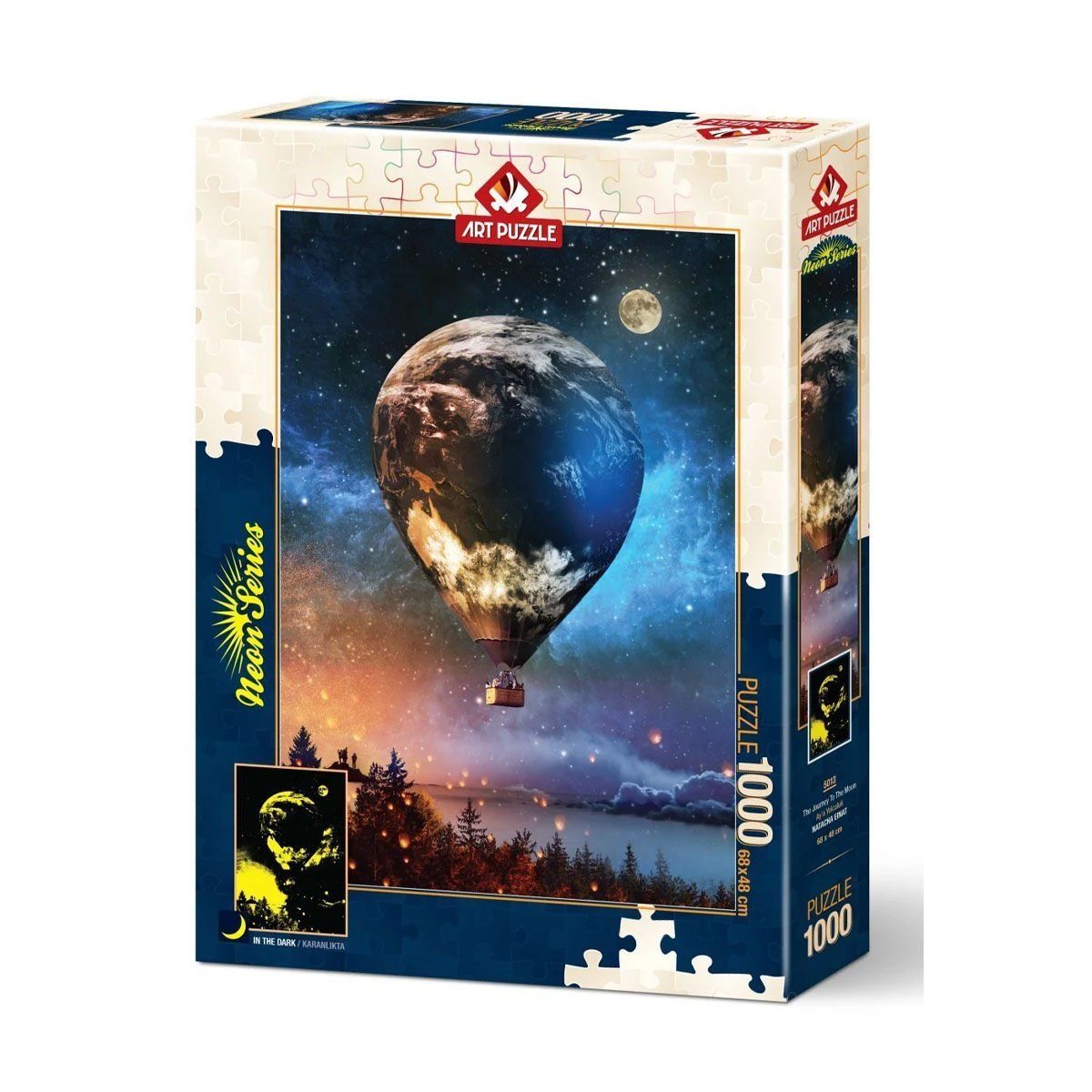 Art Puzzle-Ay'a Yolculuk 1000 Parça Neon Puzzle-Puzzle-1-Milagron.com