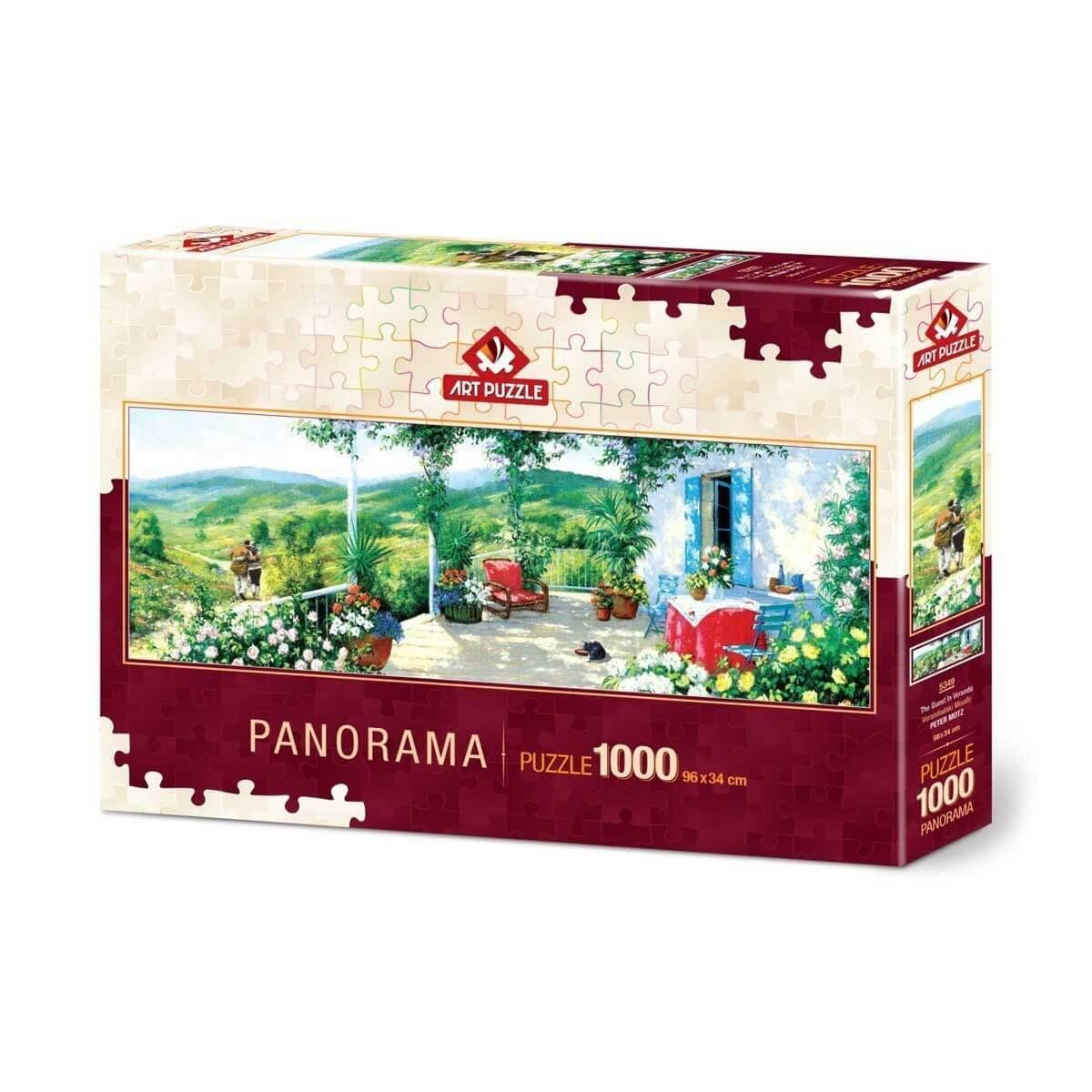 Art Puzzle-Verandadaki Misafir 1000 Parça Panorama Puzzle-Puzzle-1-Milagron.com