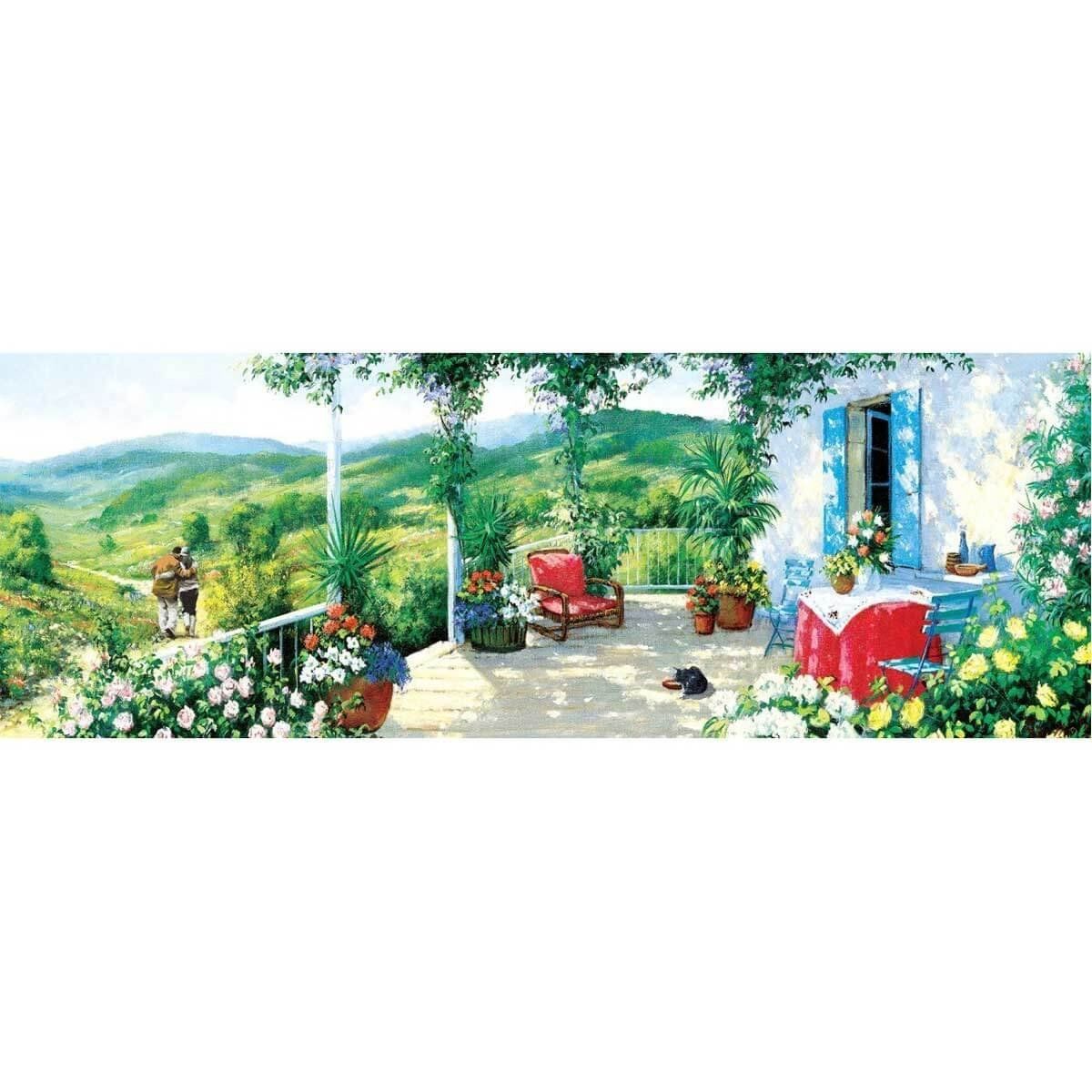 Art Puzzle-Verandadaki Misafir 1000 Parça Panorama Puzzle-Puzzle-2-Milagron.com