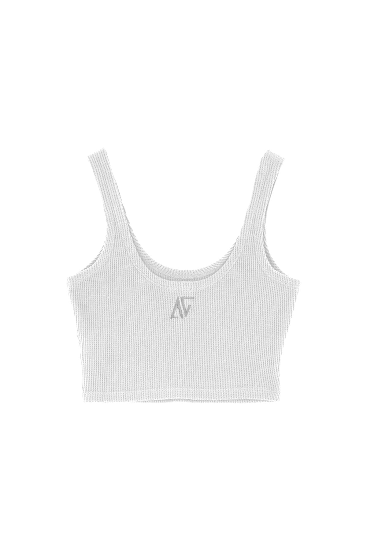 Waffle Crop Top - Beyaz