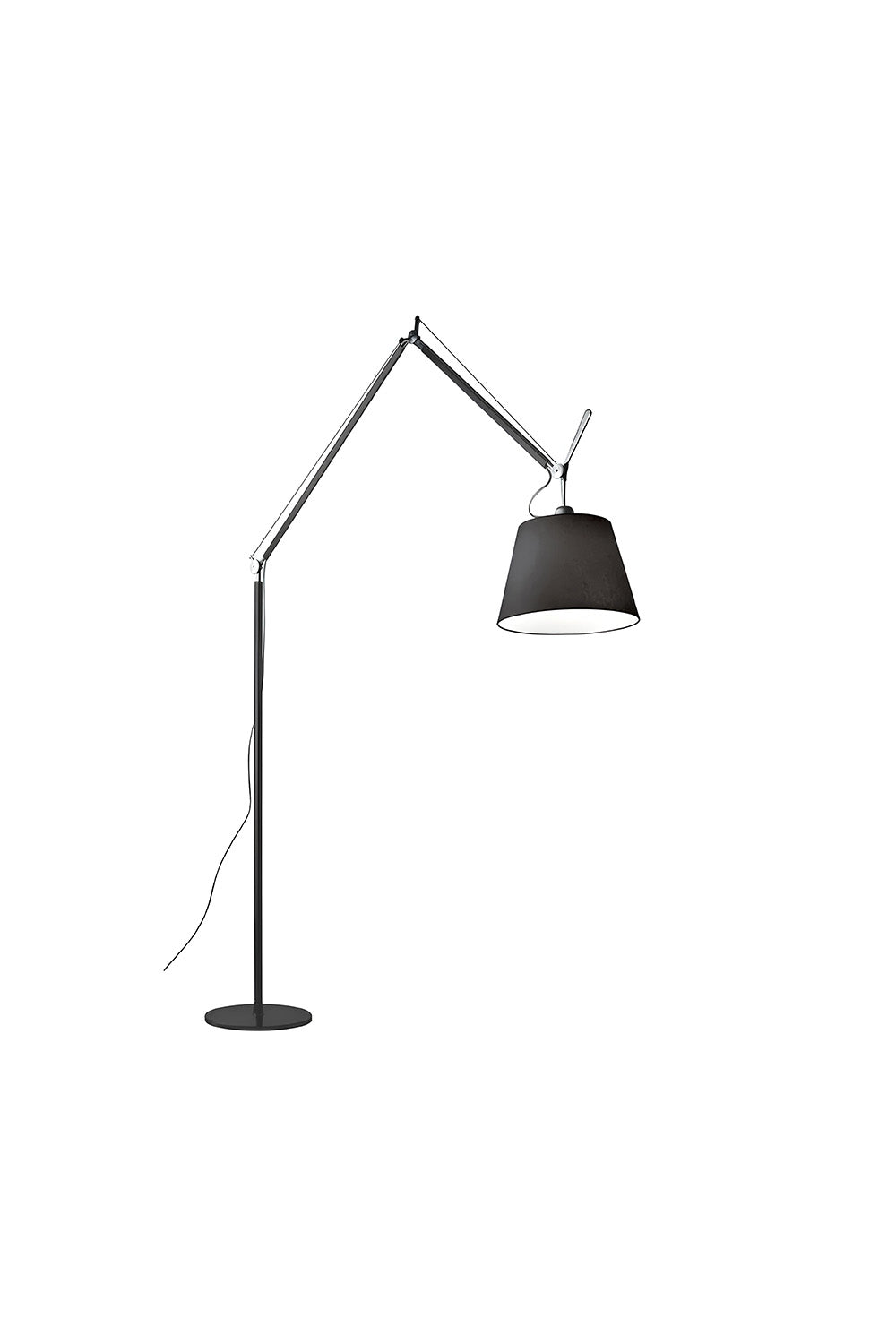 Artemide-Tolomeo Mega Led Siyah Kumaş Difüzör Ø42cm Yer Aydınlatması (2700k )-Lambader-1-Milagron.com