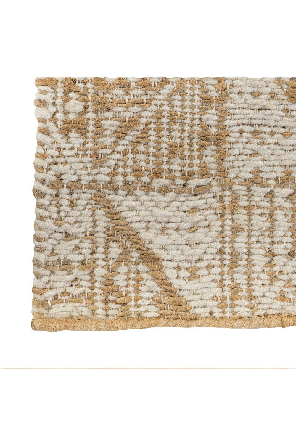 Halı Fas Jakarlı Dokuma Jüt + Yün Naturel/Fildişi 120 Cm X 180 Cm - 1