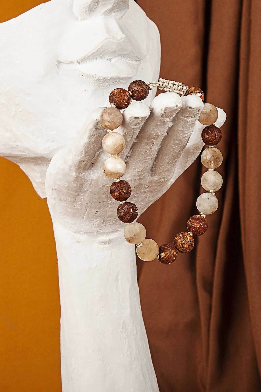 Arven’s World by Aylin Işıklı-Güneş Taşı/ Ağaç Akik 18'li Mala Bileklik-Bileklik-2-Milagron.com