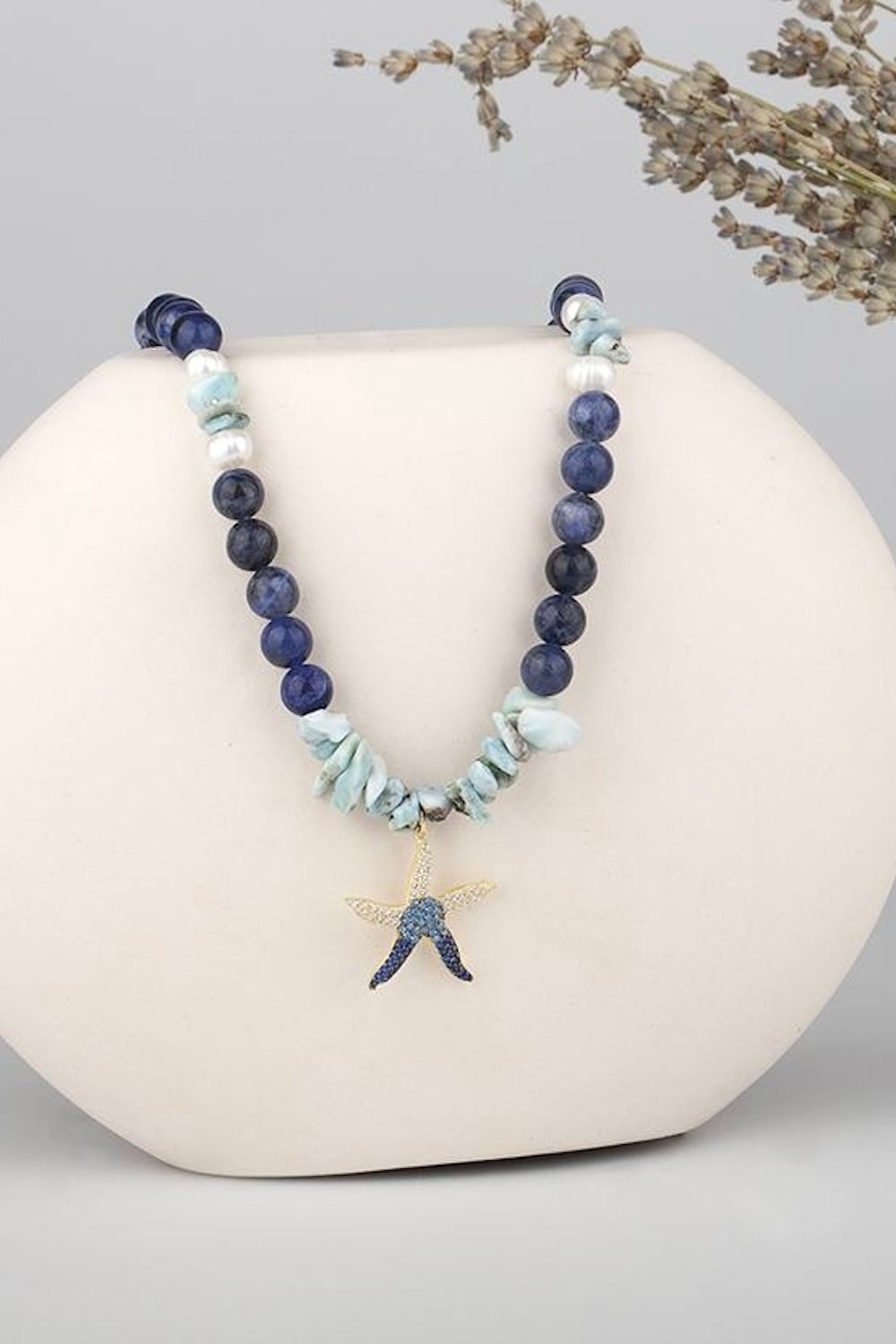 Arven’s World by Aylin Işıklı-Sodalit- İnci- Deniz Yıldızı Kolye-Kolye-3-Milagron.com