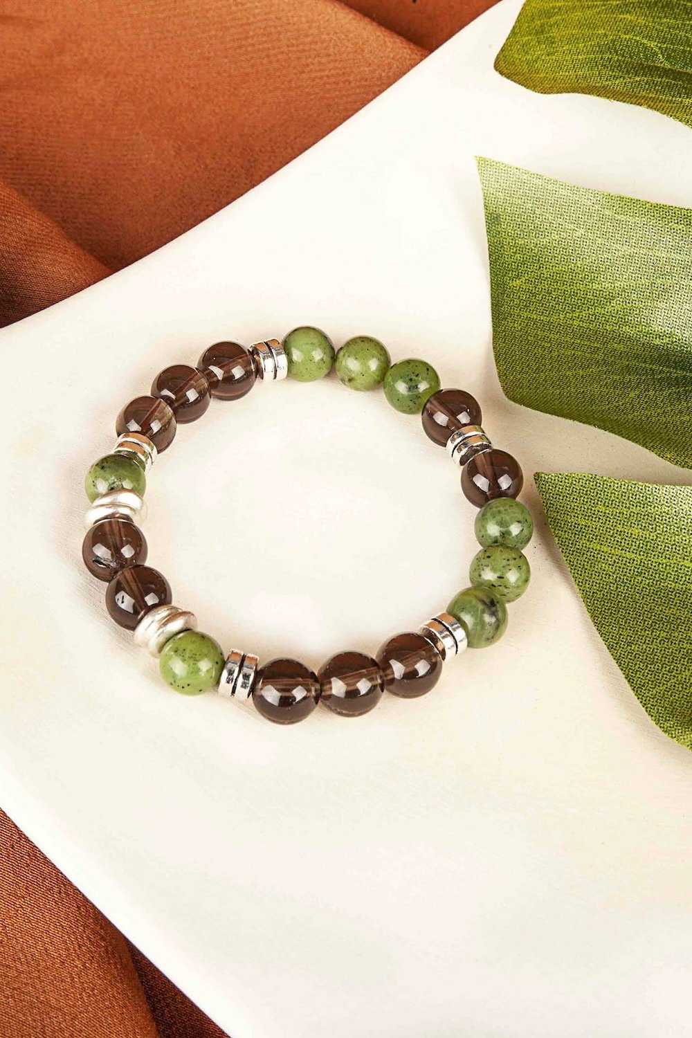 Arven’s World by Aylin Işıklı-Stres Bi̇lekli̇ği Yeşi̇m / Dumanlı Kuvars-Bileklik-4-Milagron.com