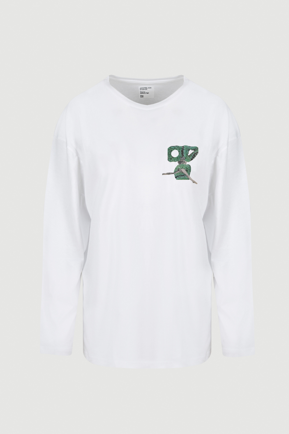 Assemblage Studios-Green Legs Long Sleeve Tee - Front Print-T-Shirts-1-Milagron.com