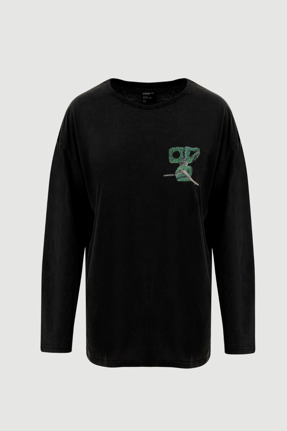 Assemblage Studios-Green Legs Long Sleeve Tee - Front Print-T-Shirts-1-Milagron.com