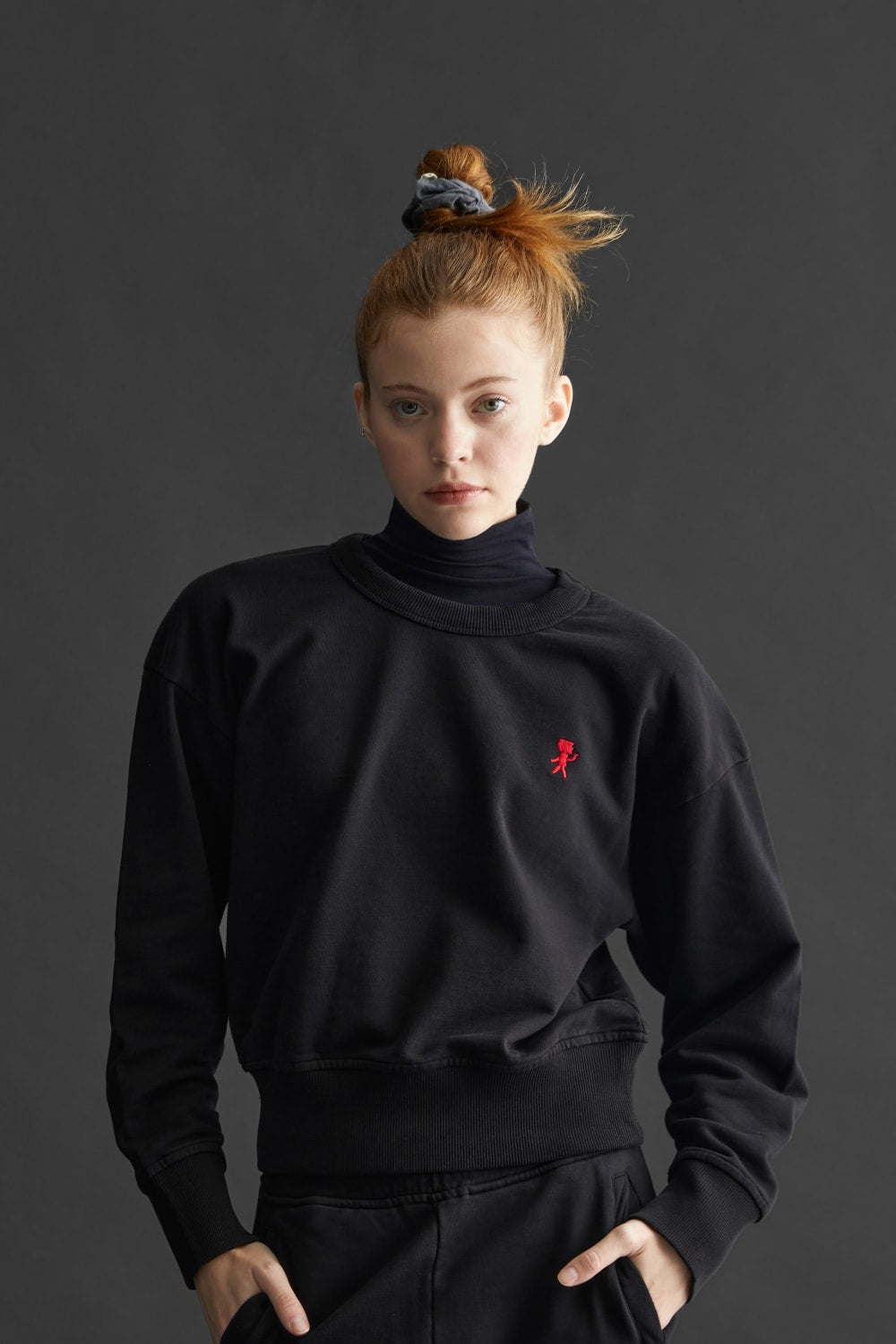 Assemblage Studios-Sweatshirt / Women - Cropped - As Logo Embroidered-Sweatshirts & Hoodies-3-Milagron.com