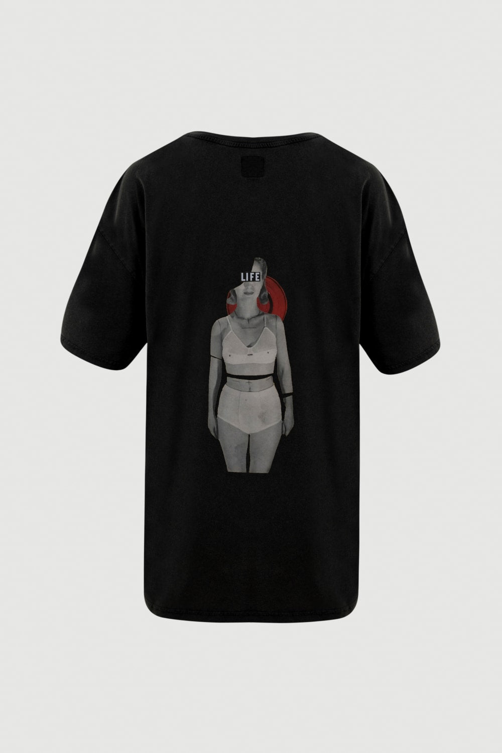 Assemblage Studios-Woman With Bra T-shirt -back Print-Kazak & Triko-1-Milagron.com